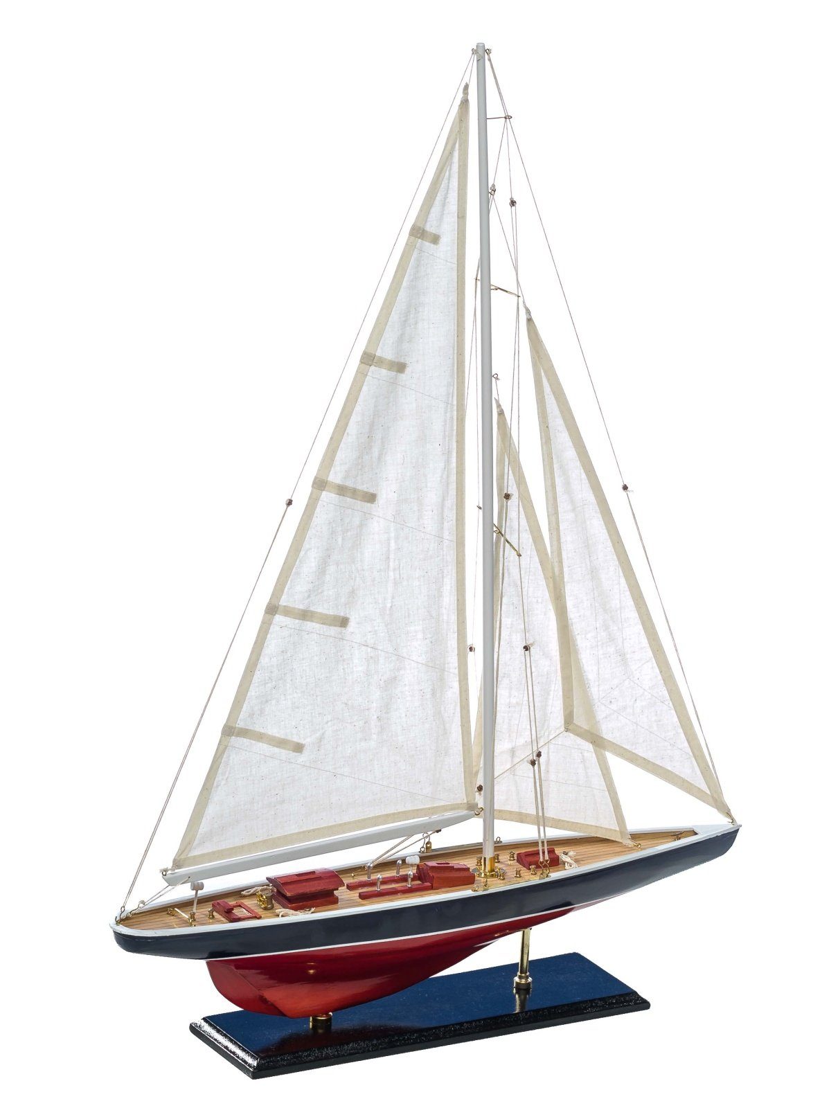 Aubaho Dekoobjekt Modellschiff Segelyacht Yacht Holz Schiff Boot Segelboot Maritim kein