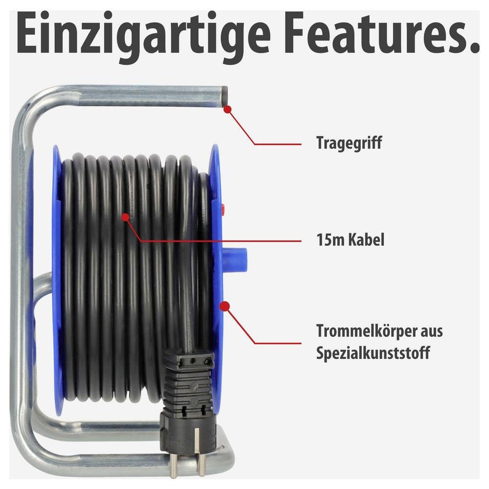Brennenstuhl Garant Kompakt Kabeltrommel 15m 1079180004 Kabeltrommel – Bild 3 von 5