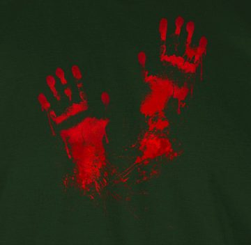 Shirtracer T-Shirt Blutige Handabdrücke Gruselig Blut Handabdruck Halloween Kostüme Herren