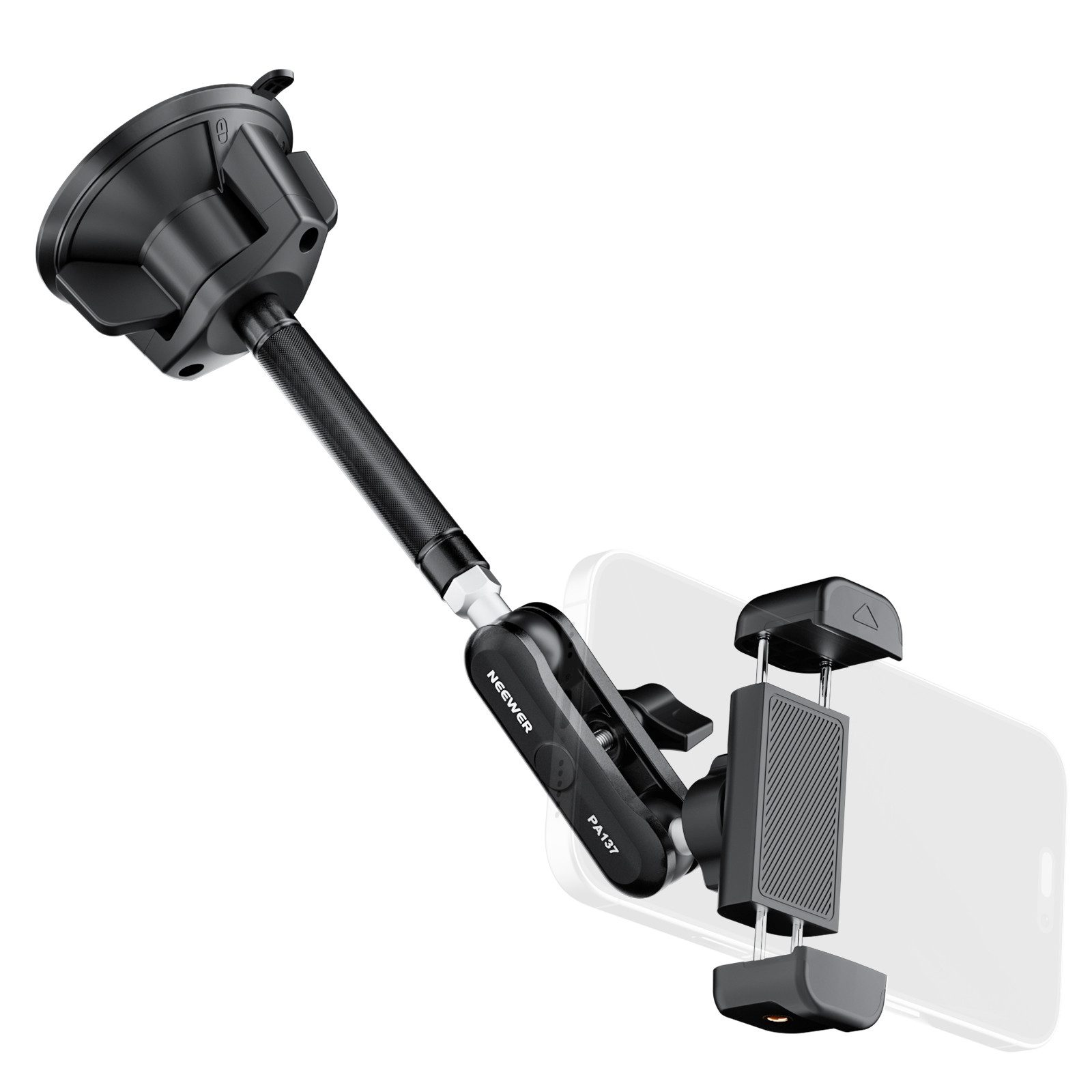 Neewer Handy-Halterung PA137 Auto Handyhalterung 360° drehbare Vakuum Saugnapf Handyhalter, (Packung, mit Verlängertem Magic Arm für Windschutzscheibe, Glas, Navigation)