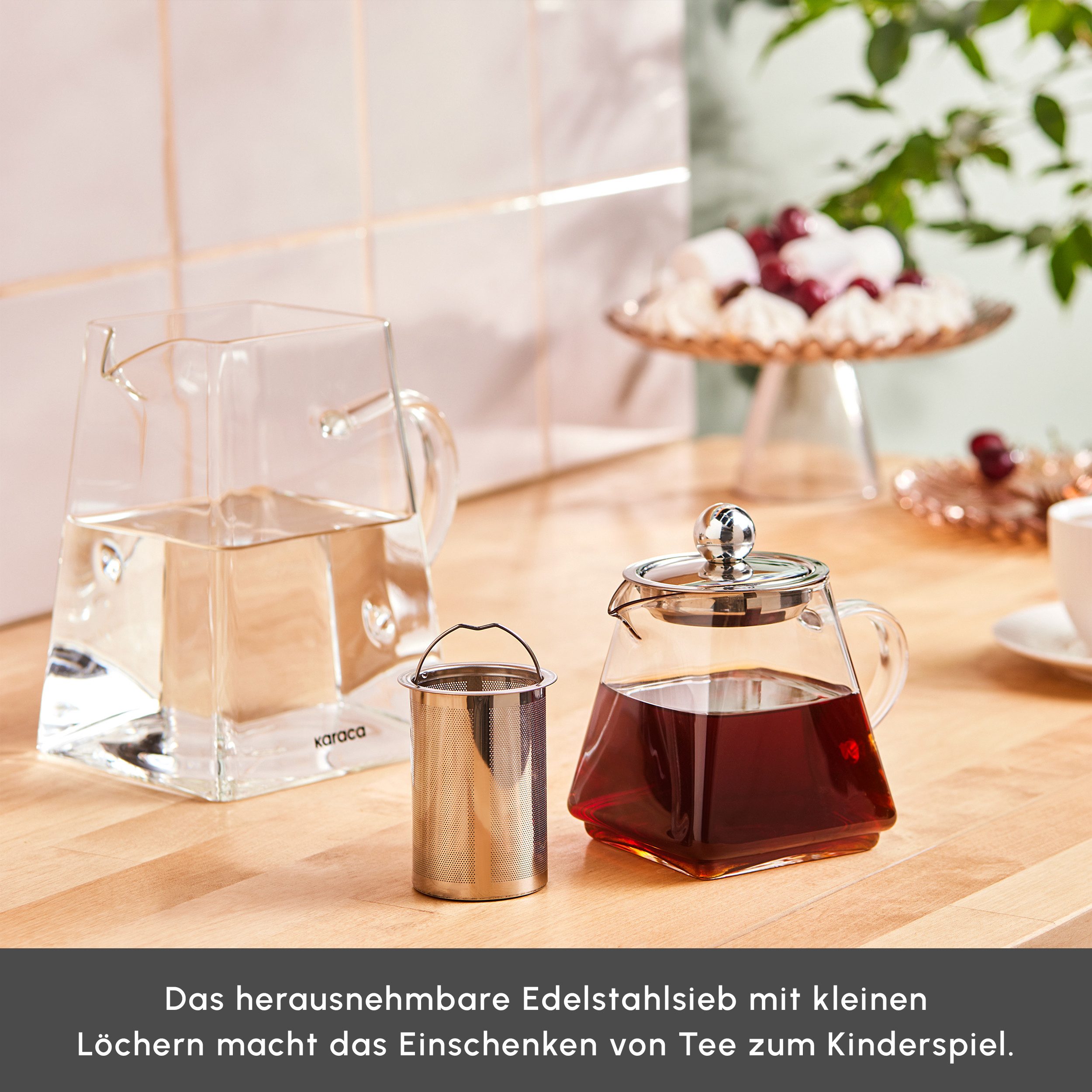 Karaca Teekanne Karaca Giza Glas-Teekannen-Set, 1.95L, Türkischer Teebereiter, 1.95 l, (3-St) – Bild 4 von 5