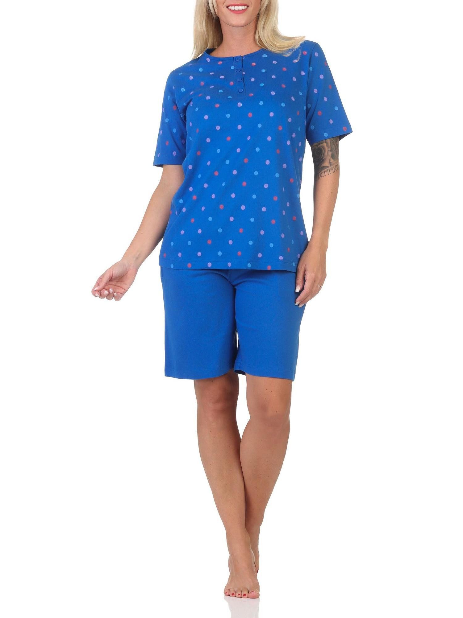 Normann Pyjama Normann Damen Schlafanzug Shorty in Tupfen-Optik - auch in Übergröße