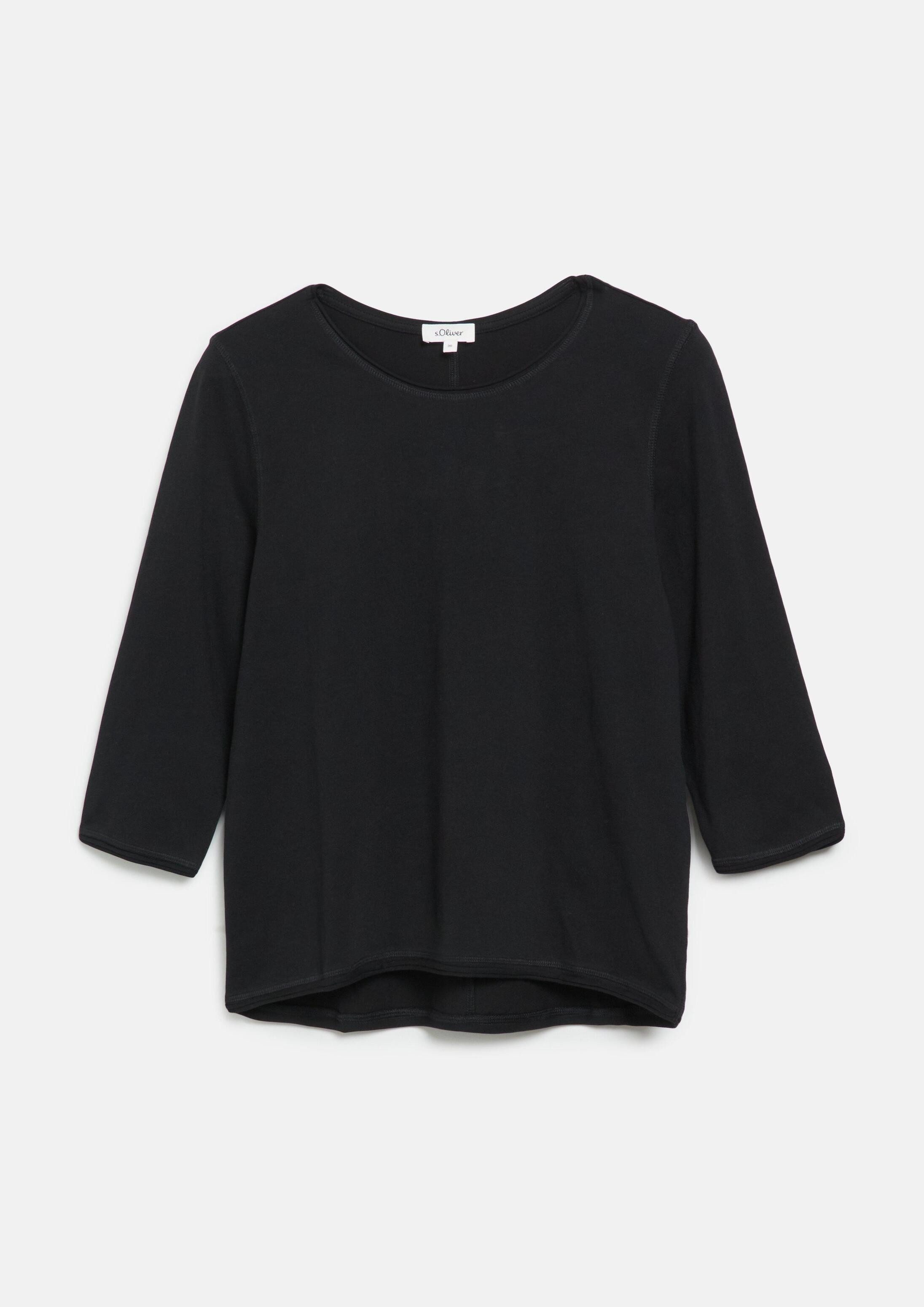 s.Oliver 3/4-Arm-Shirt T-Shirt T-Shirt mit Rollkante im Relaxed Fit