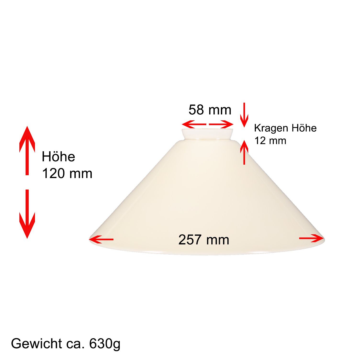 Home4Living Lampenschirm Schusterschirm Lampenglas Ø 257mm Beige, glänzend günstig online kaufen