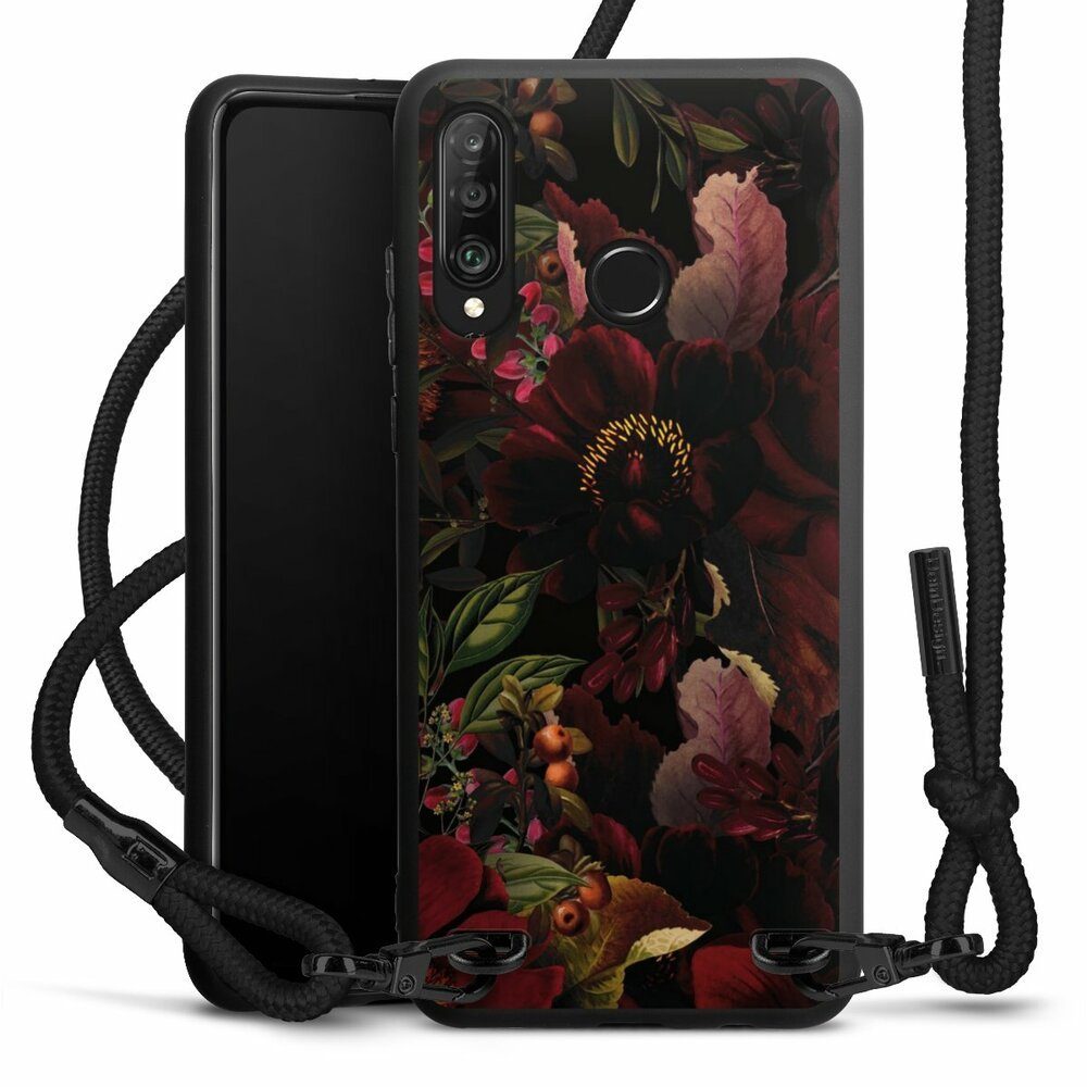 DeinDesign Handyhülle »Dunkle Blumenwiese« Huawei P30 Lite Premium, Premium Handykette, Hülle