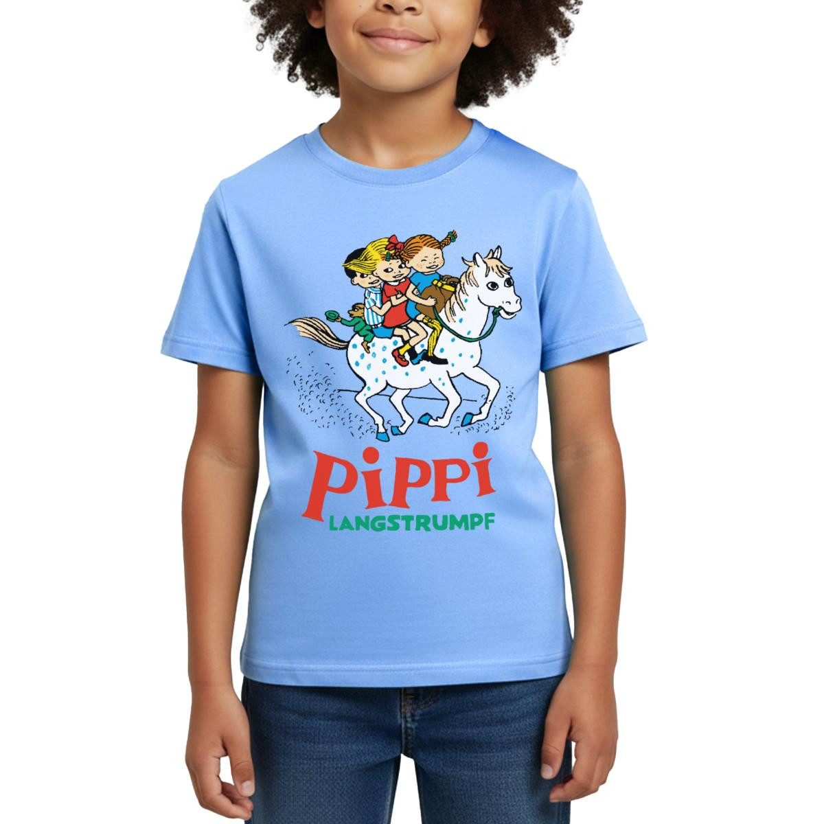 T-Shirt Pippi Langstrumpf Ausritt Mit Annika Und Tommy Kinder T-Shirt