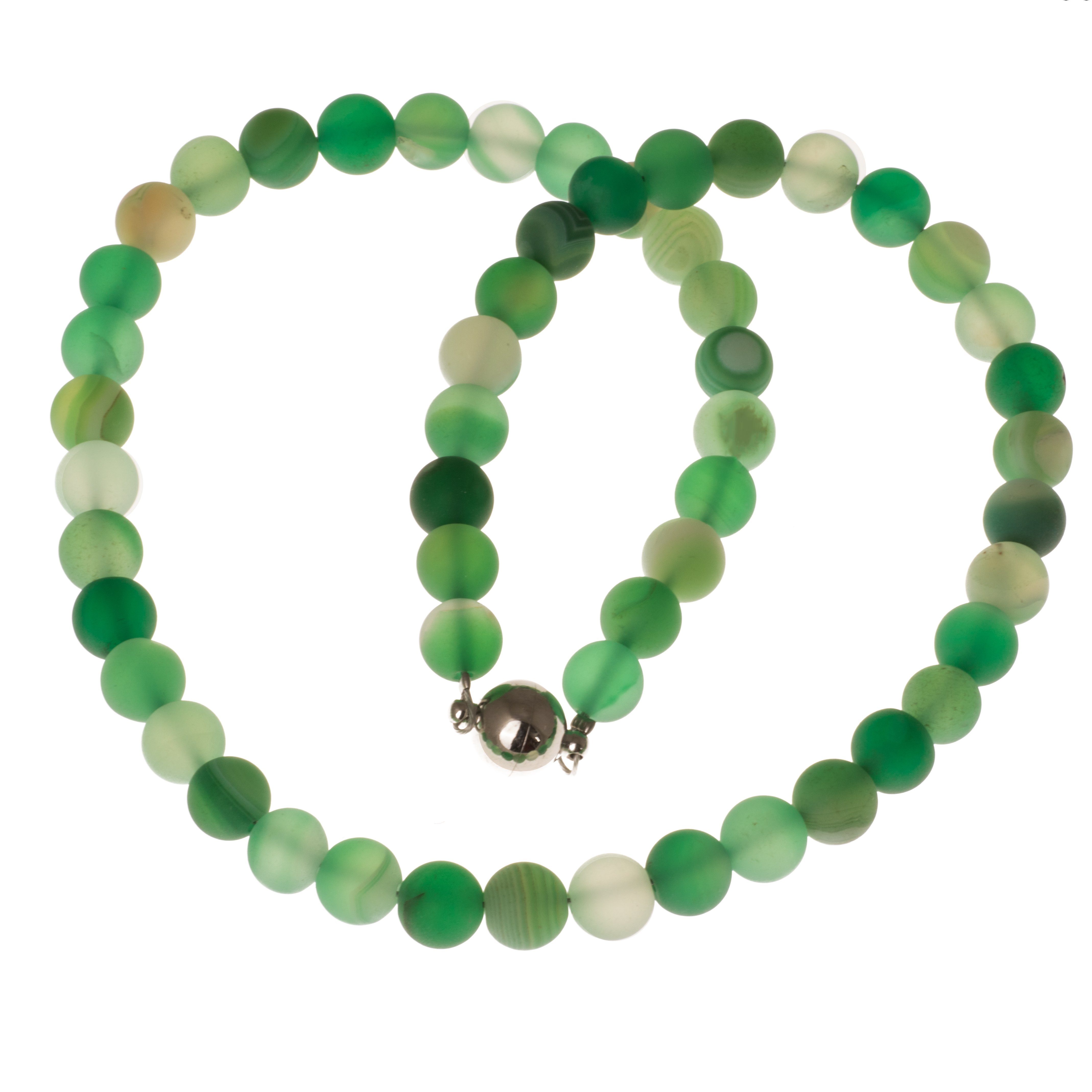 Bella Carina Perlenkette Achat grün, Edelstahl Magnetverschluss