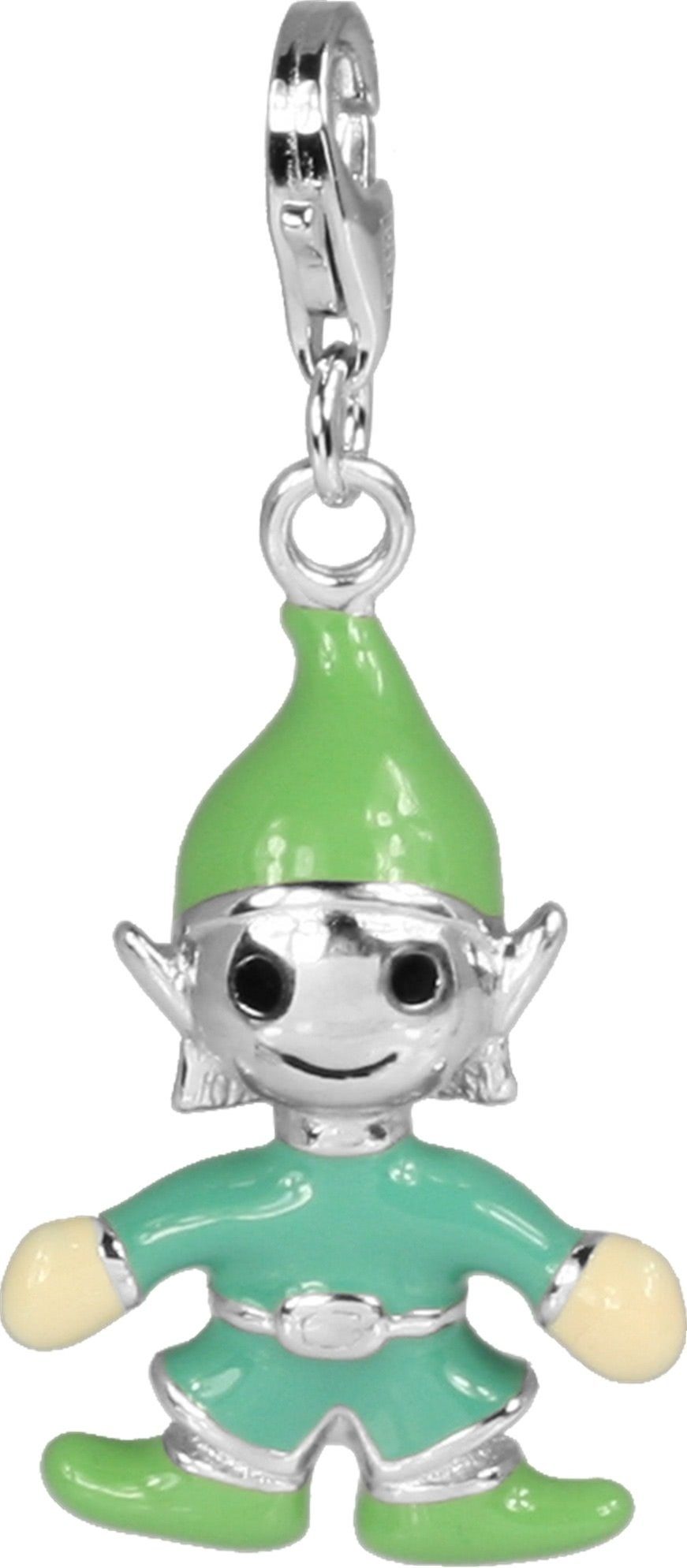 SilberDream Charm-Einhänger SilberDream Charm 925er Silber Emaille, Zwerg Anhänger 925 Sterling Silber, grün, blau, gelb,schwarz, silber