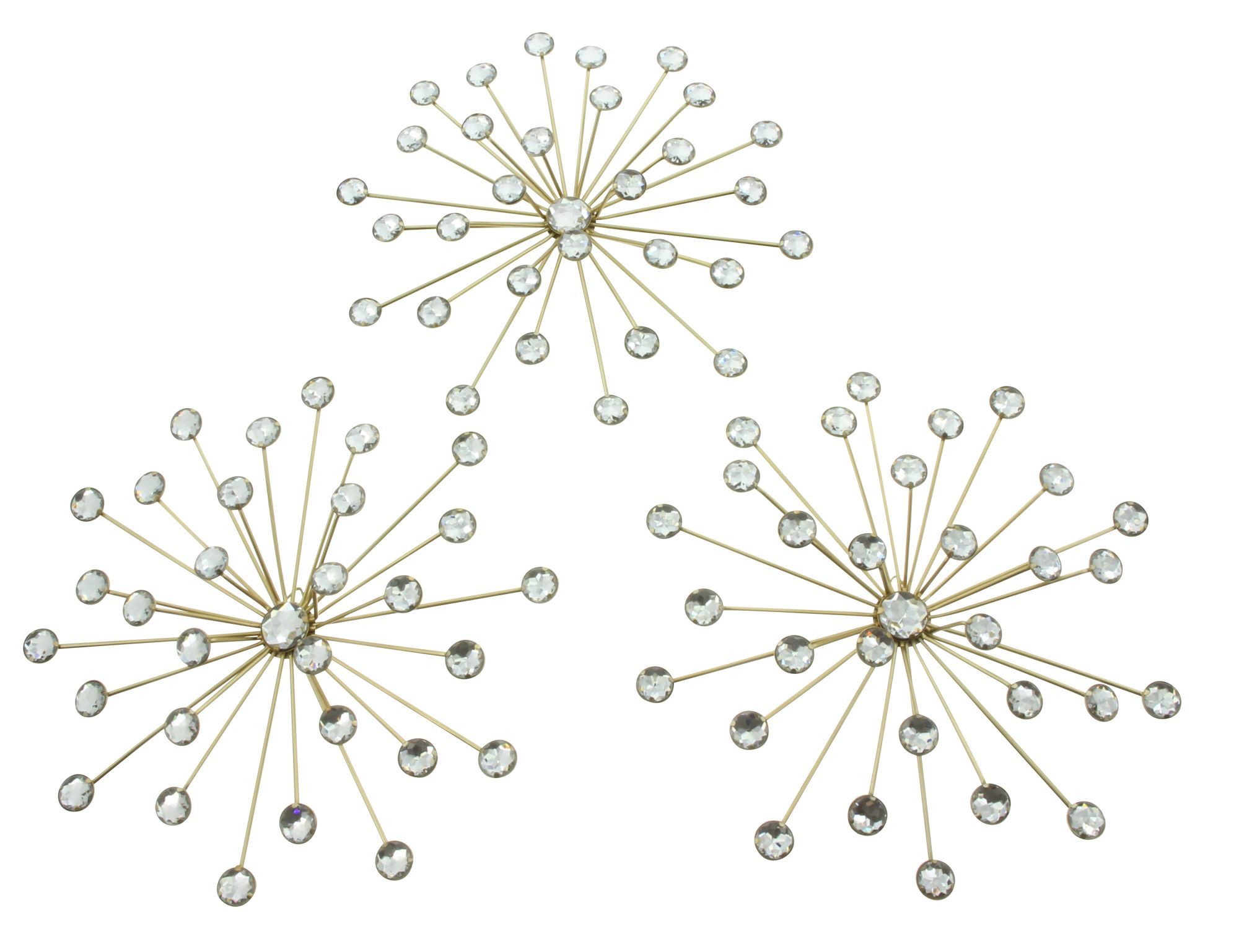 Dekoleidenschaft Wanddekoobjekt "Kristall-Blüte" aus Metall in gold mit Gla günstig online kaufen