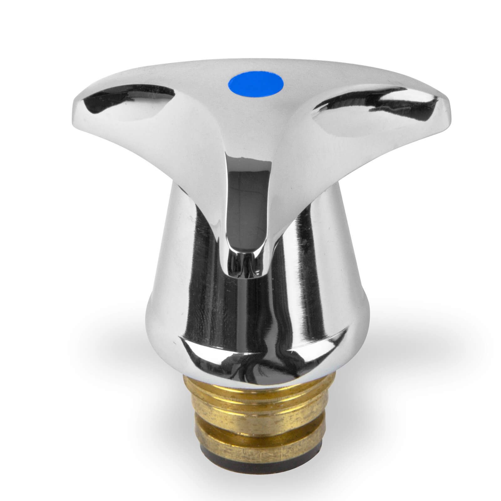 puteus Absperrventil Hahnoberteil 1/2" 21mm blau Ventiloberteil Armatur Wasserhahn Kalt