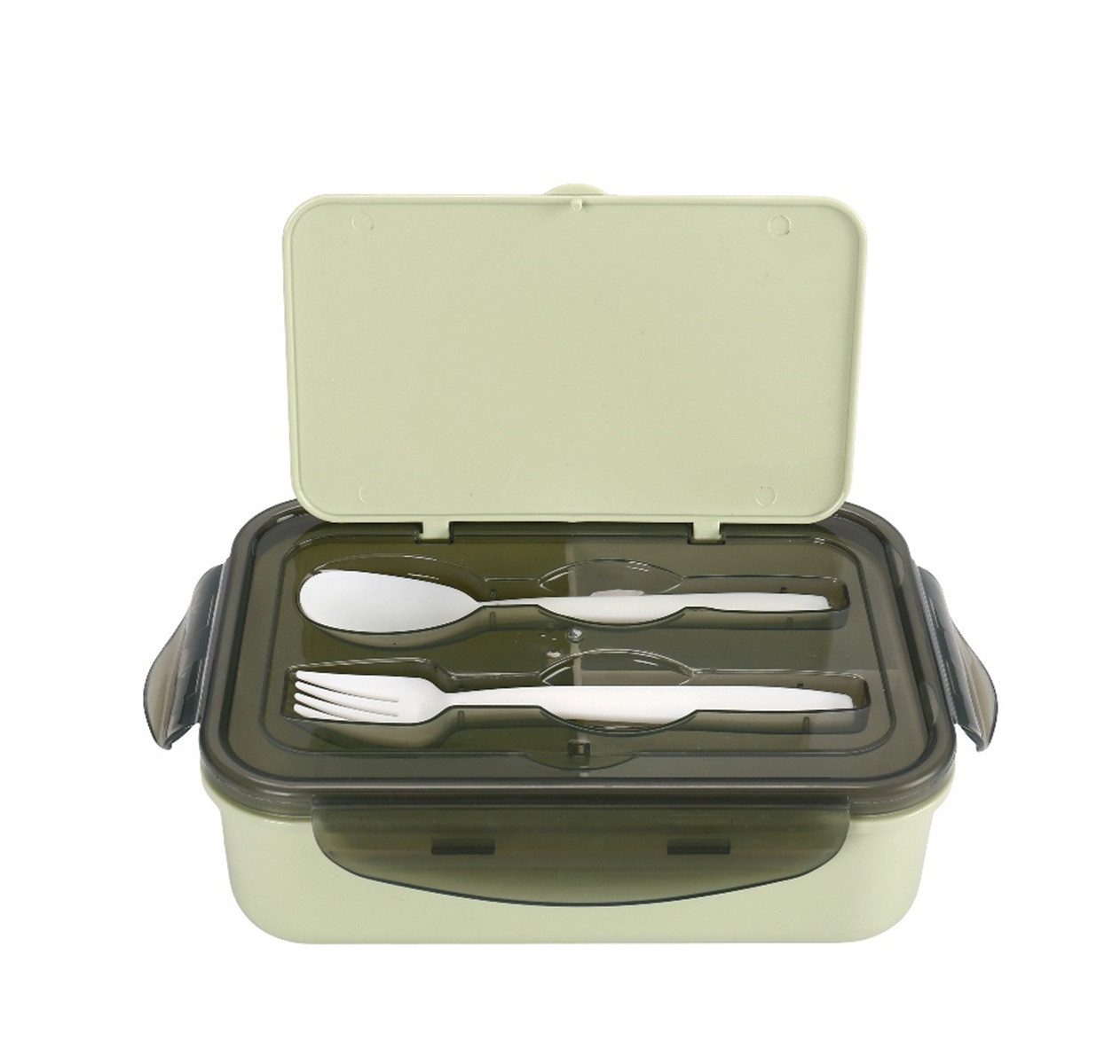 Cheffinger Lunchbox Brotdose mit Gabel & Löffel – Lunchbox 1,3L für Kinder & Erwachsene, Kunststoff, (4-tlg), mit Gabel & Löffel