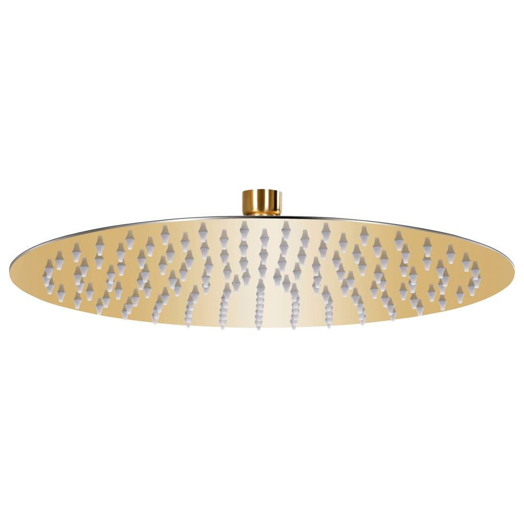 vidaXL Duschbrause Regenbrause Edelstahl 30 cm Rund Golden Duschkopf Regendusche