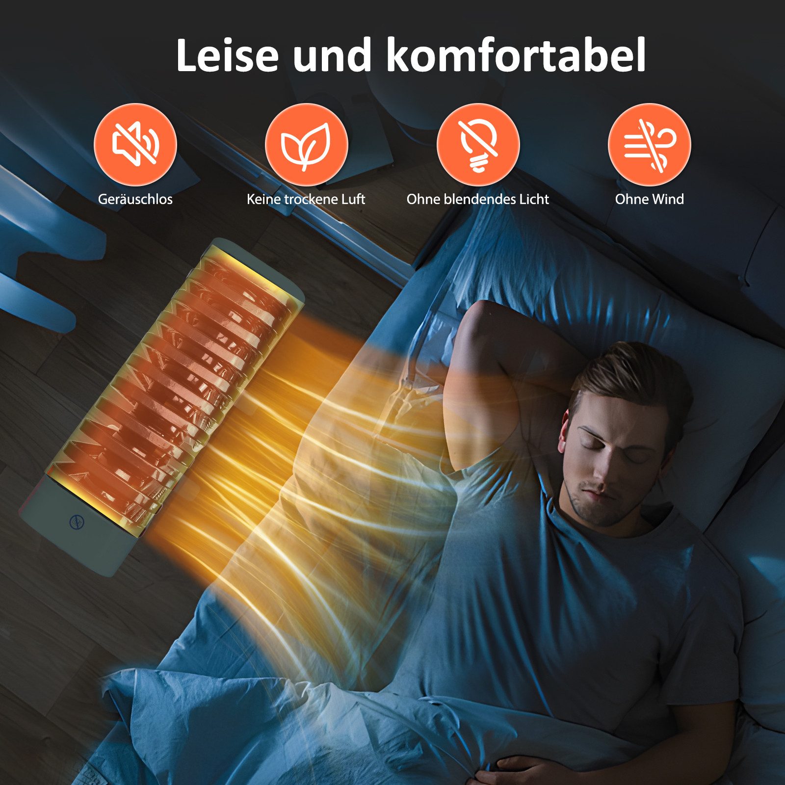 Aigostar Ölradiator Energiesparend Heizkörper mit Thermostat, Mobiler Elektro Heizkörper, 2500 W, Schnelle Wärme, Geräuschlose, Überhitzungsschutz, Kippschutz – Bild 5 von 5