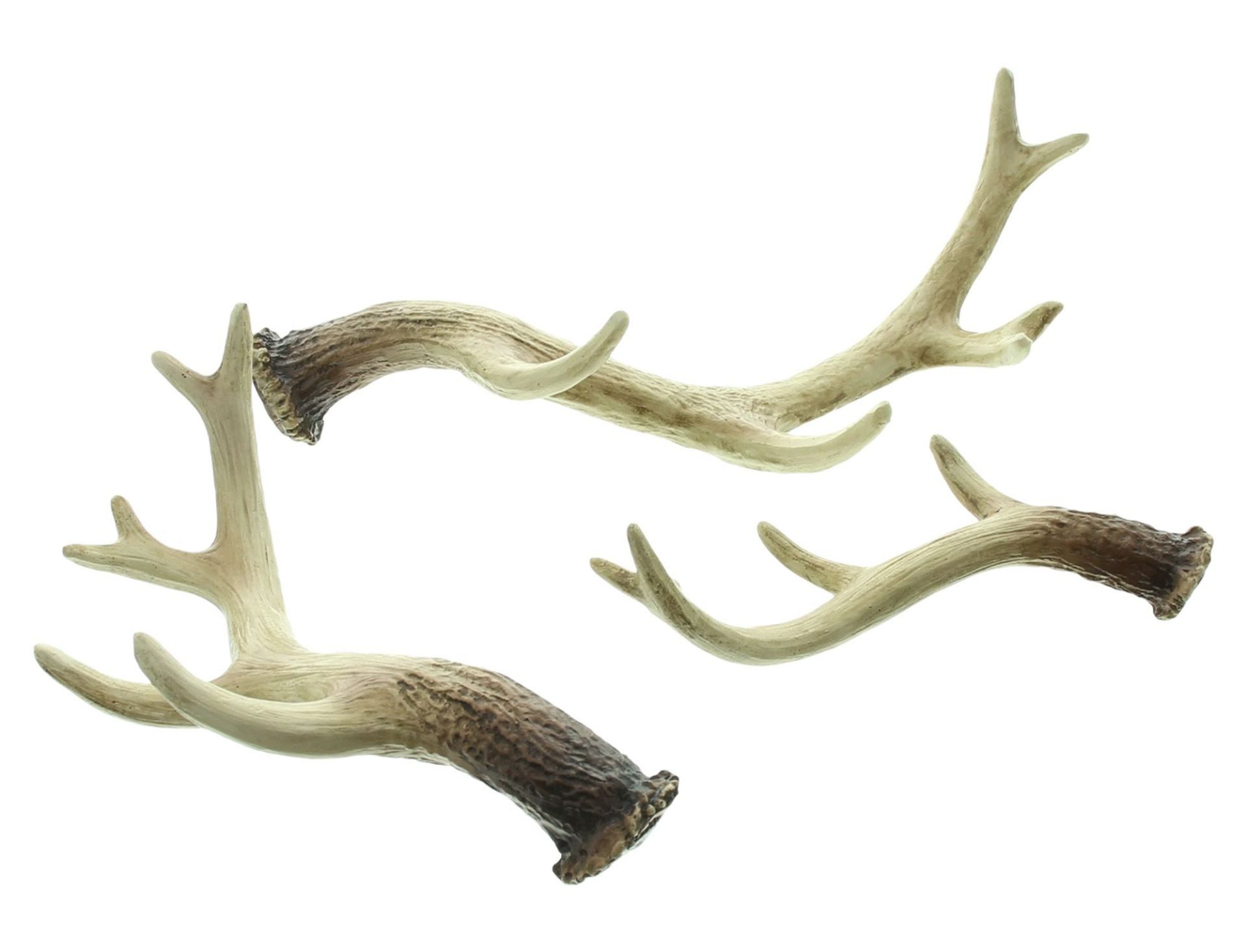 Dekoleidenschaft Dekofigur Geweih Deko "Nature" 3er Set Dekogeweih, Tischdeko, Hirschgeweih (3 St., im Set), aus Polyresin, 15 20 25 cm lang