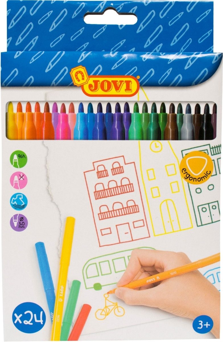 Jovi Filzstift Fasermaler dünn VE=24 Farben.