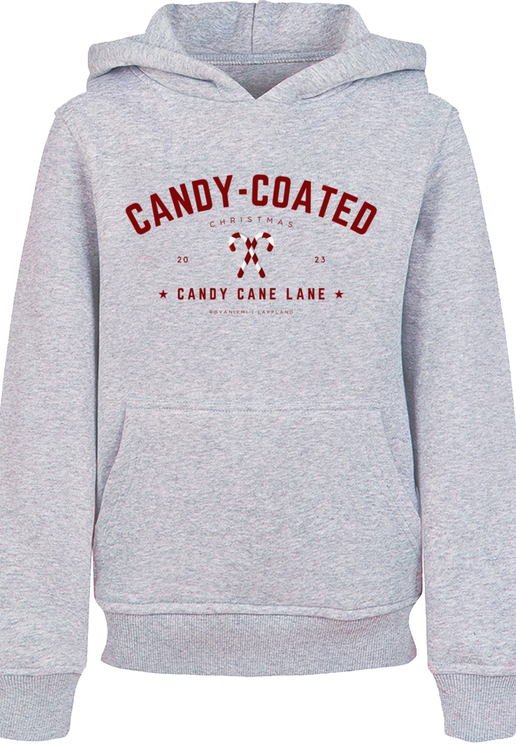 Geschenk, Weihnachten grey Weihnachten, Logo Kapuzenpullover Coated heather Christmas Candy F4NT4STIC