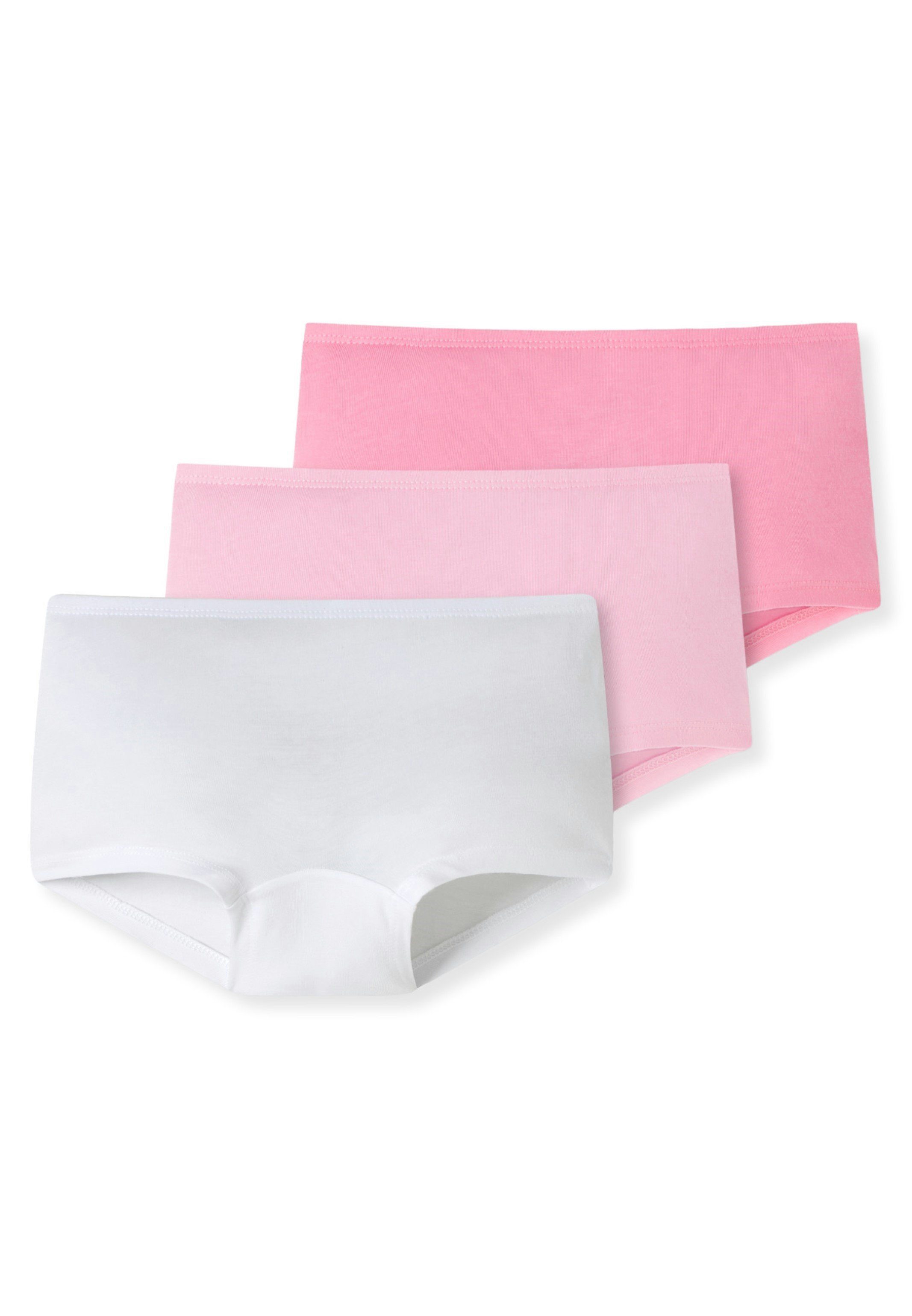 Sparangebot Schiesser Panty 3er Pack Kids Weiß/Rosa-910 95/5 - Cotton Baumwolle Short Slip Girls (Spar-Set, - 3-St) Organic