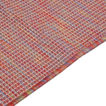 Teppich Outdoor-Flachgewebe 100x200 cm Rot, furnicato, Rechteckig