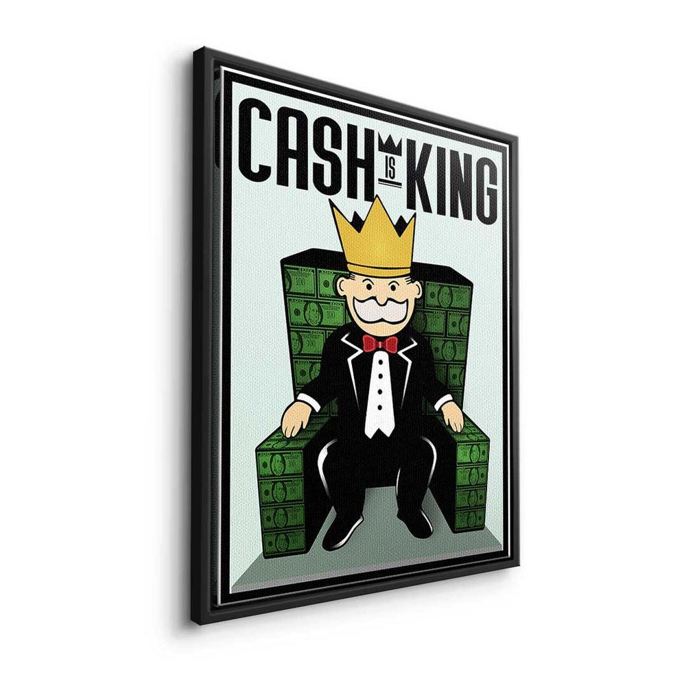 Rahmen - - Er Cash Motivationsbild Leinwandbild, Premium DOTCOMCANVAS® Leinwandbild Art is - King Pop - ohne