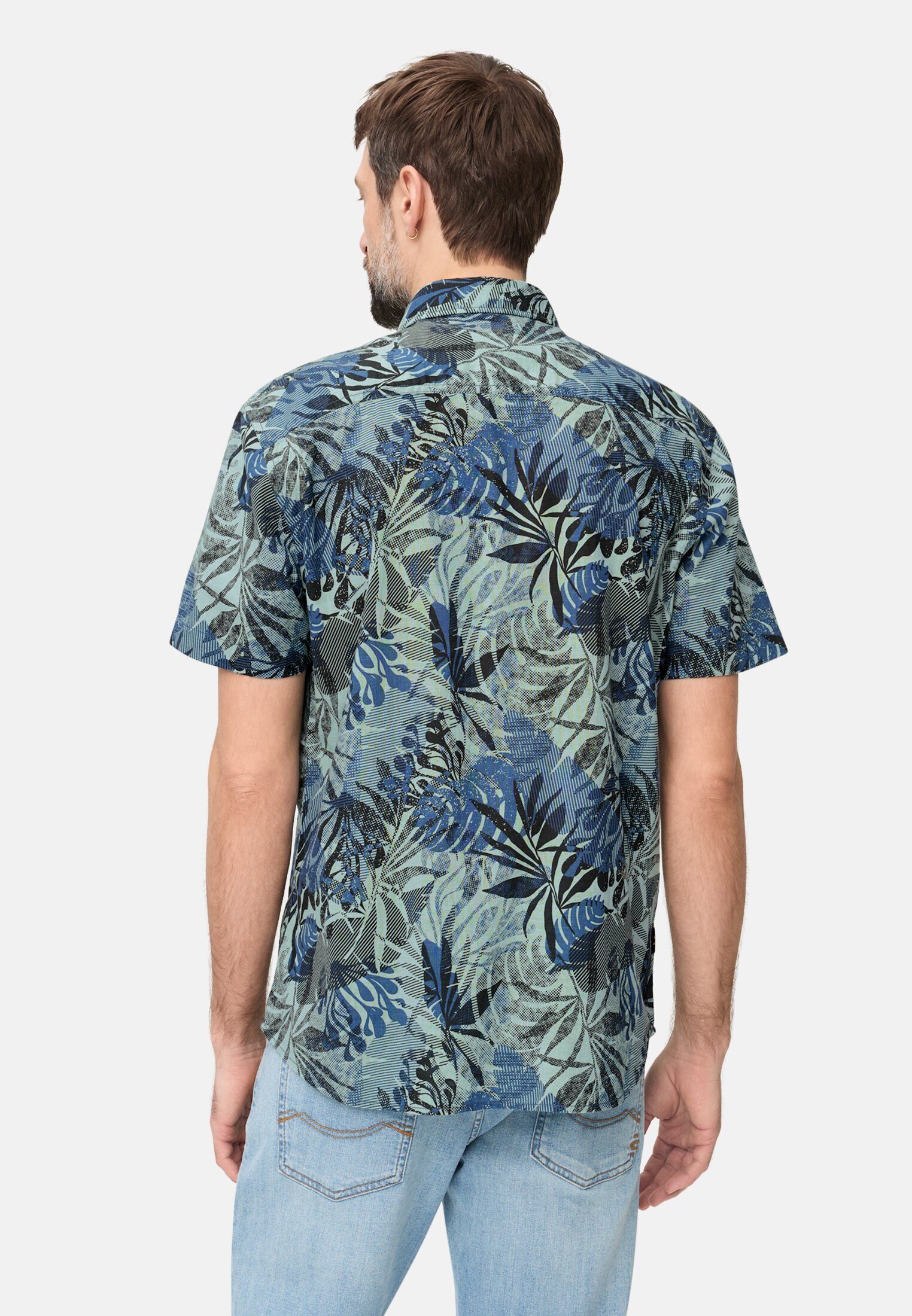 camel active Kurzarmhemd aus reiner Baumwolle Kurzarm Button-Down