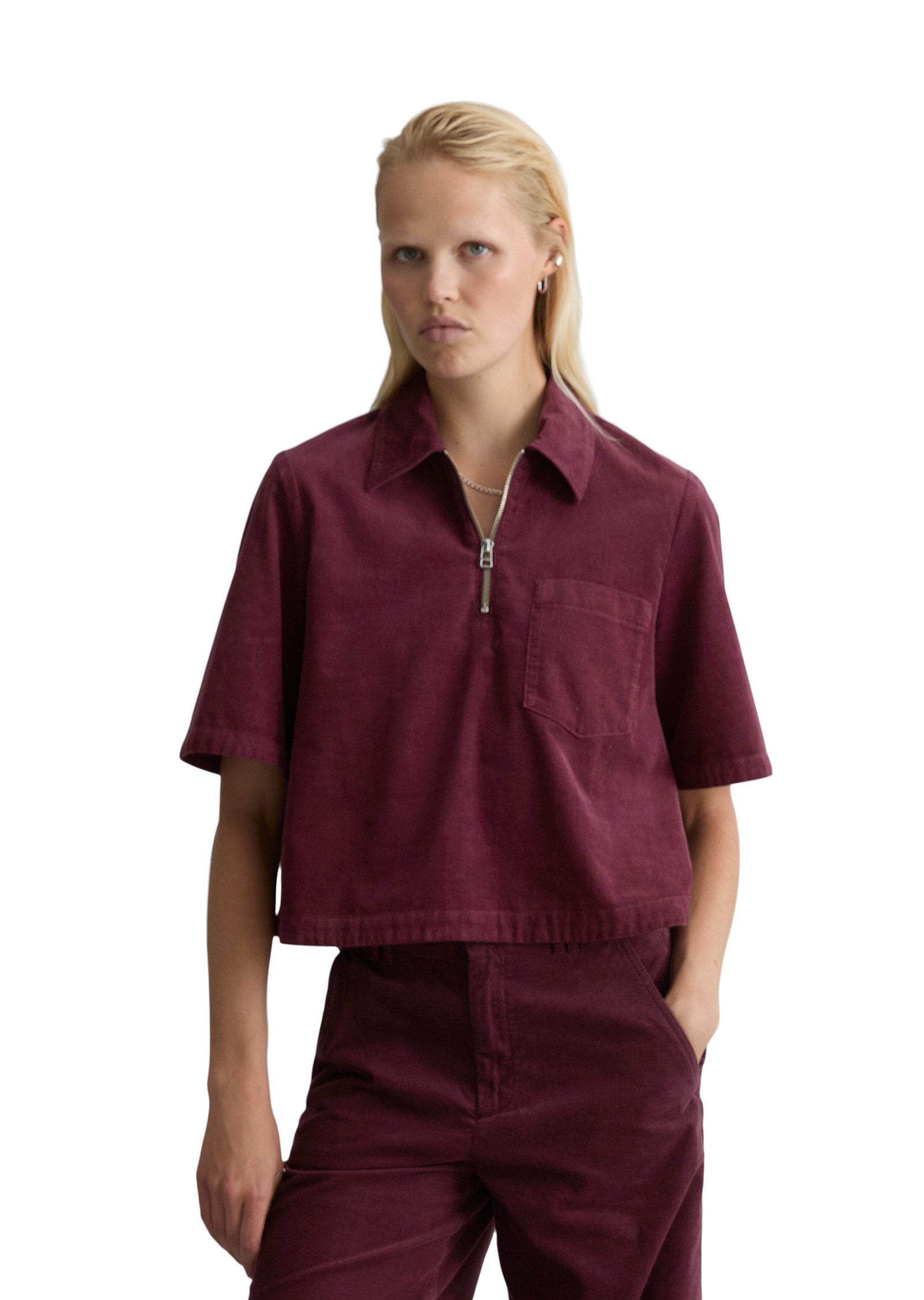 Marc O'Polo DENIM Kurzarmbluse aus Organic Cotton