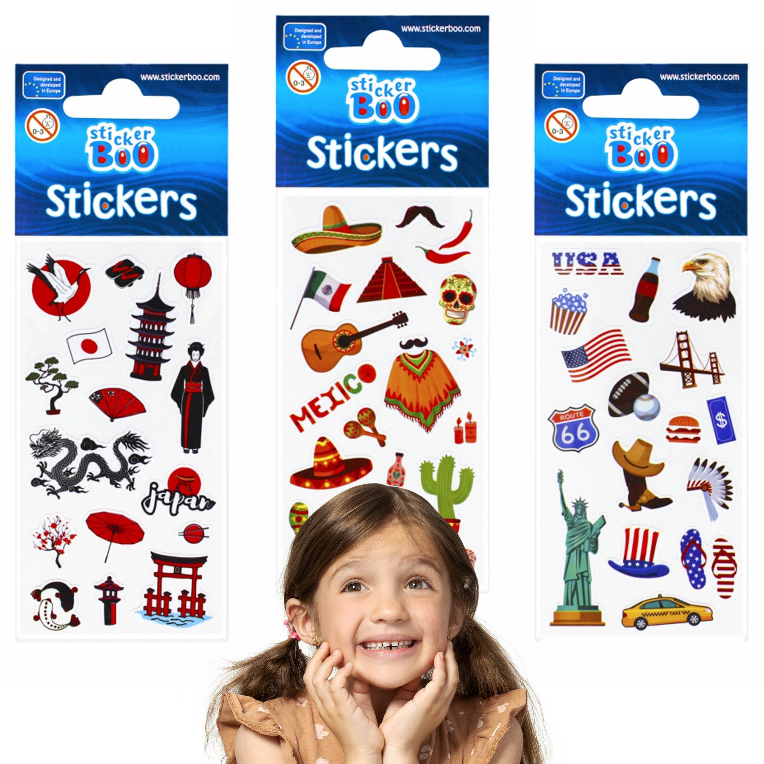 Sarcia.eu Sticker Buntes Stickerset, Welt des Reisens, Sticker für Kinder