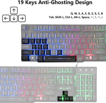 CROSS ZEBRA mit Handgelenkauflage Tastatur- und Maus-Set, Bunte Gaming-Perfektion: Tastatur, Maus und Handballenauflage