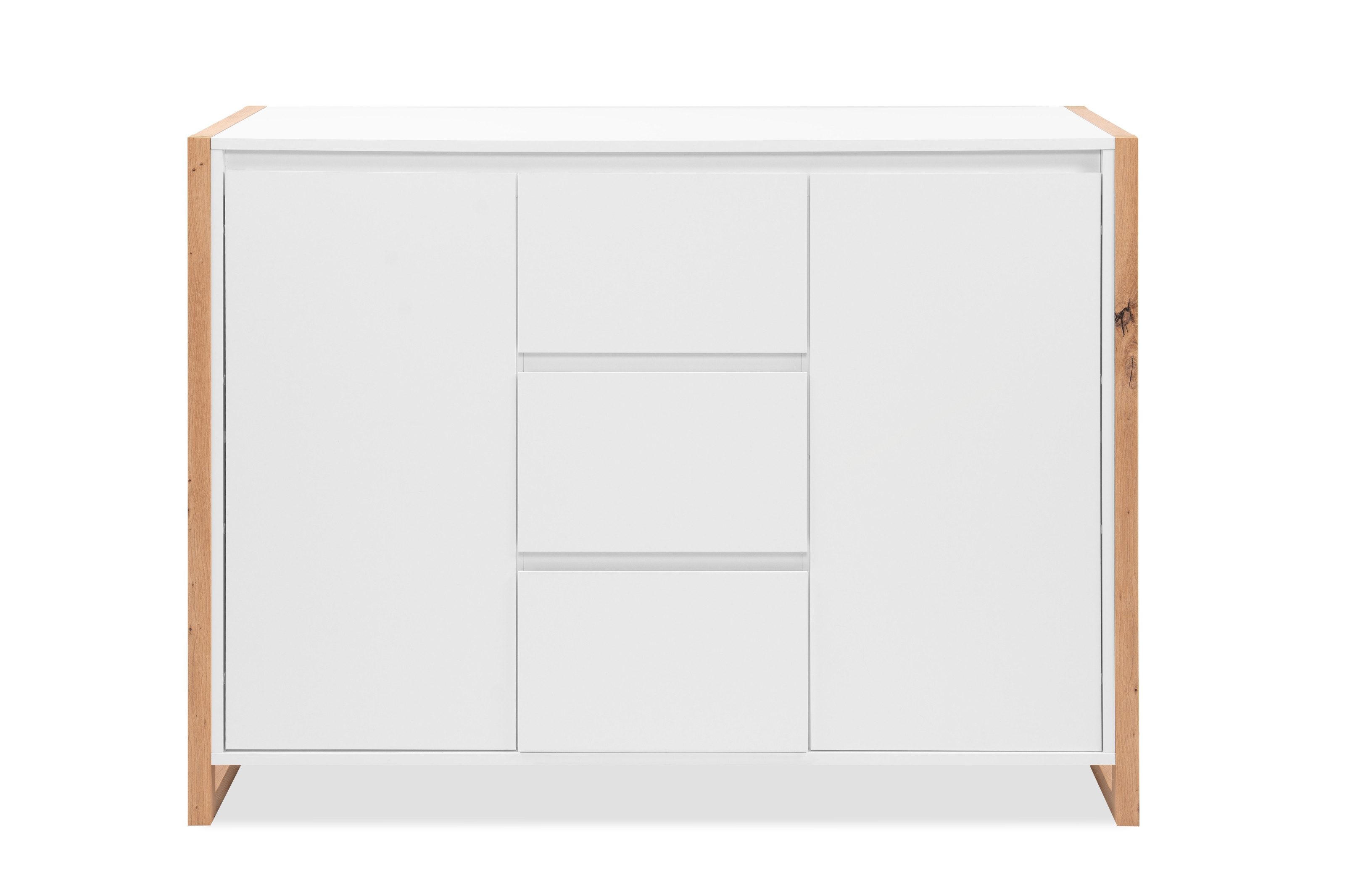 freiraum Sideboard Denver, in weiß / Dekor Artisan Oak - 120x88x40cm (BxHxT)