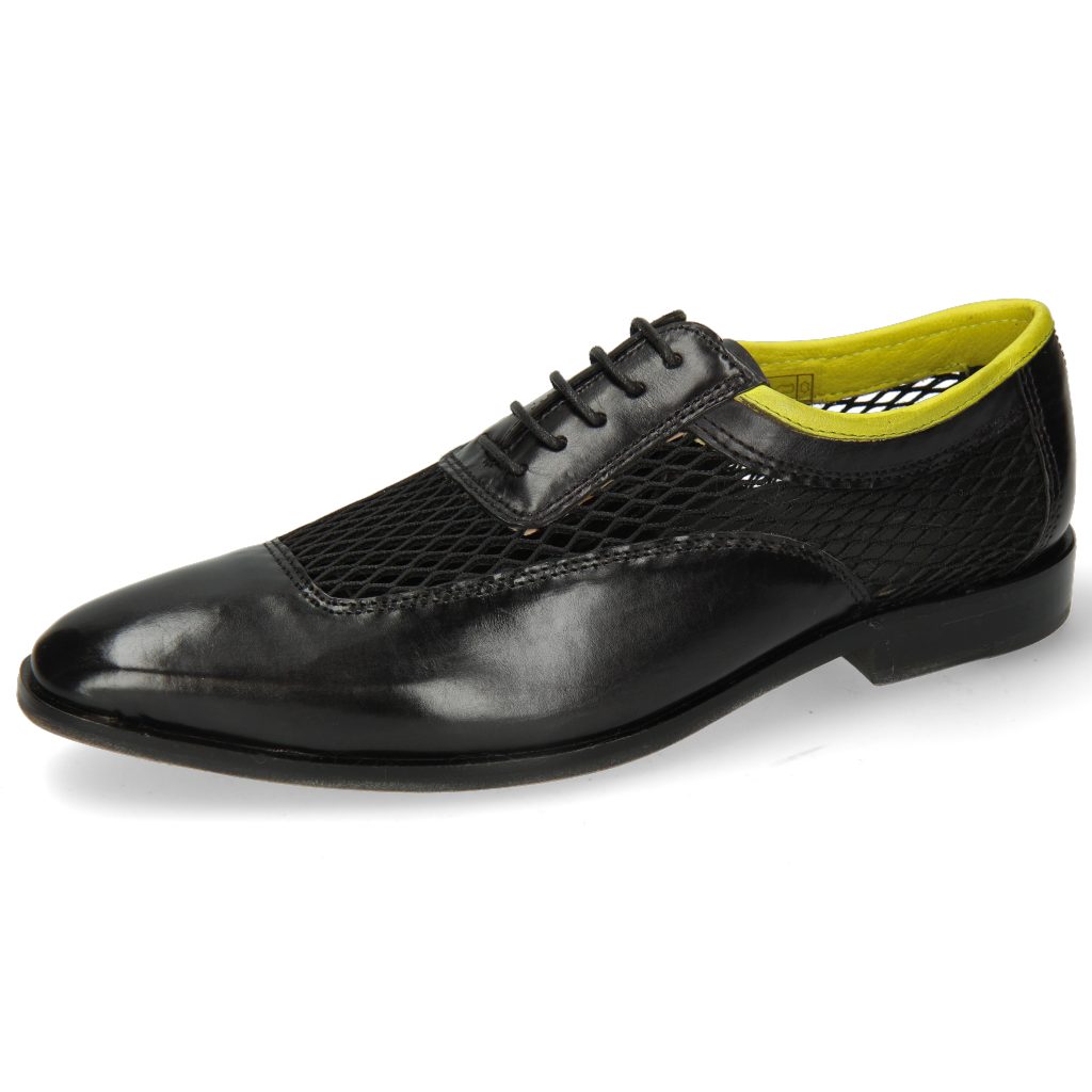 Melvin & Hamilton Sara 1 Schnürschuh Black Big Net Fluo Yellow