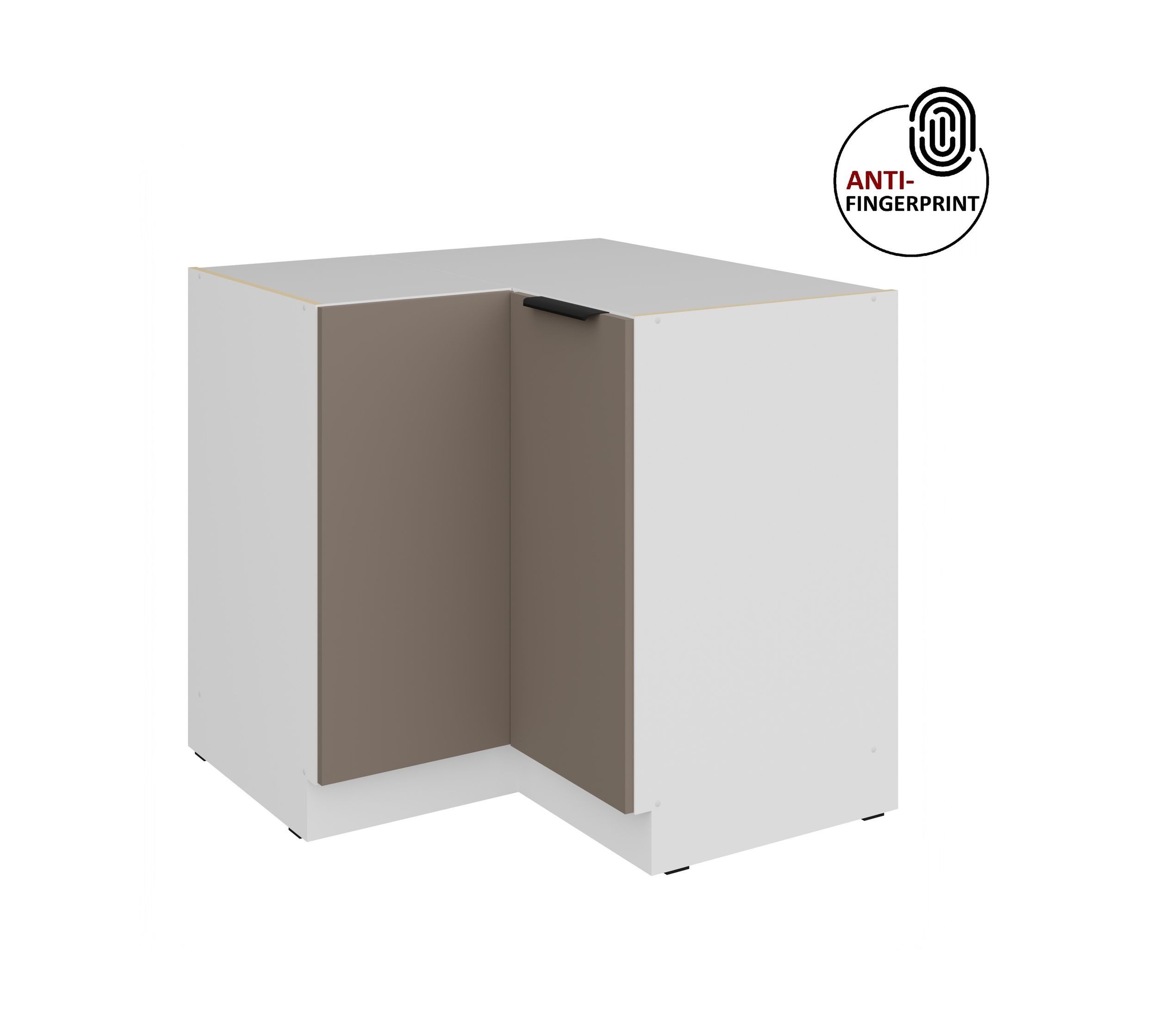 Küchen-Preisbombe Eckunterschrank 90x90 cm Küche ARIA Sandgrau ultra matt Anti Fingerprint Küchenzeile