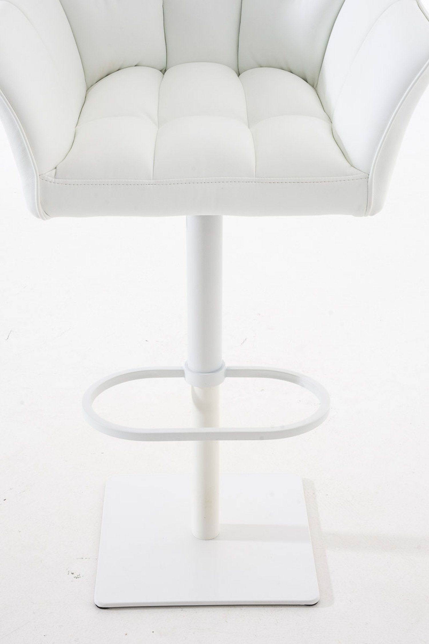 weiß Damaso TPFLiving Fußstütze Metall Kunstleder Rückenlehne Küche), für drehbar und Sitzfläche: - Weiß Theke - (mit Barhocker & Hocker 360° -