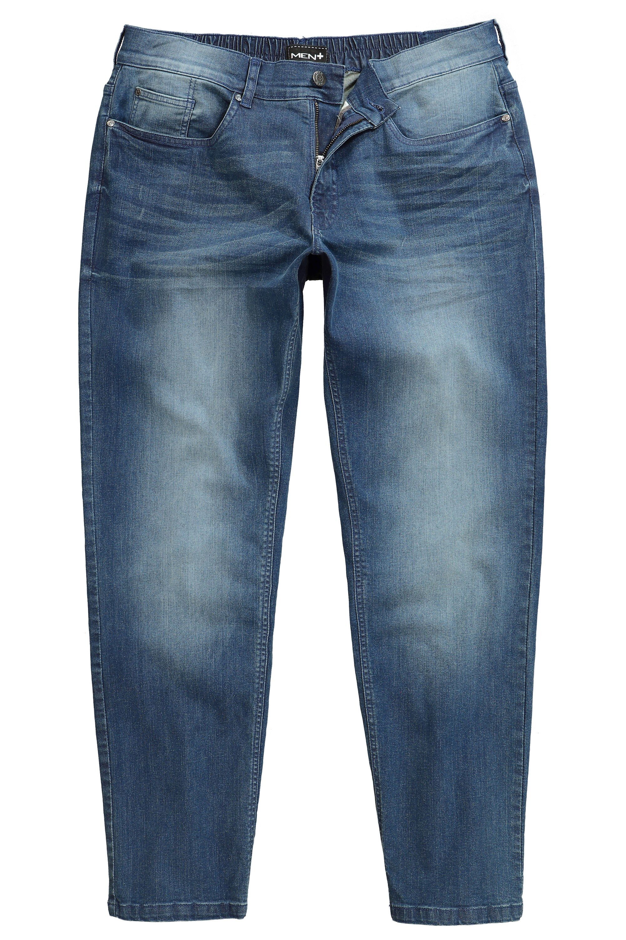 Men Plus 5-Pocket-Jeans Men+ Jeans Bauchfit tapered Loose Fit Elastikbund günstig online kaufen