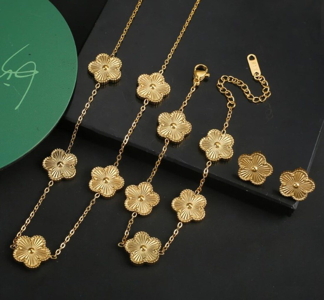 Lale Collection® Schmuckset Gold Kleeblatt Schmuck-Set günstig online kaufen