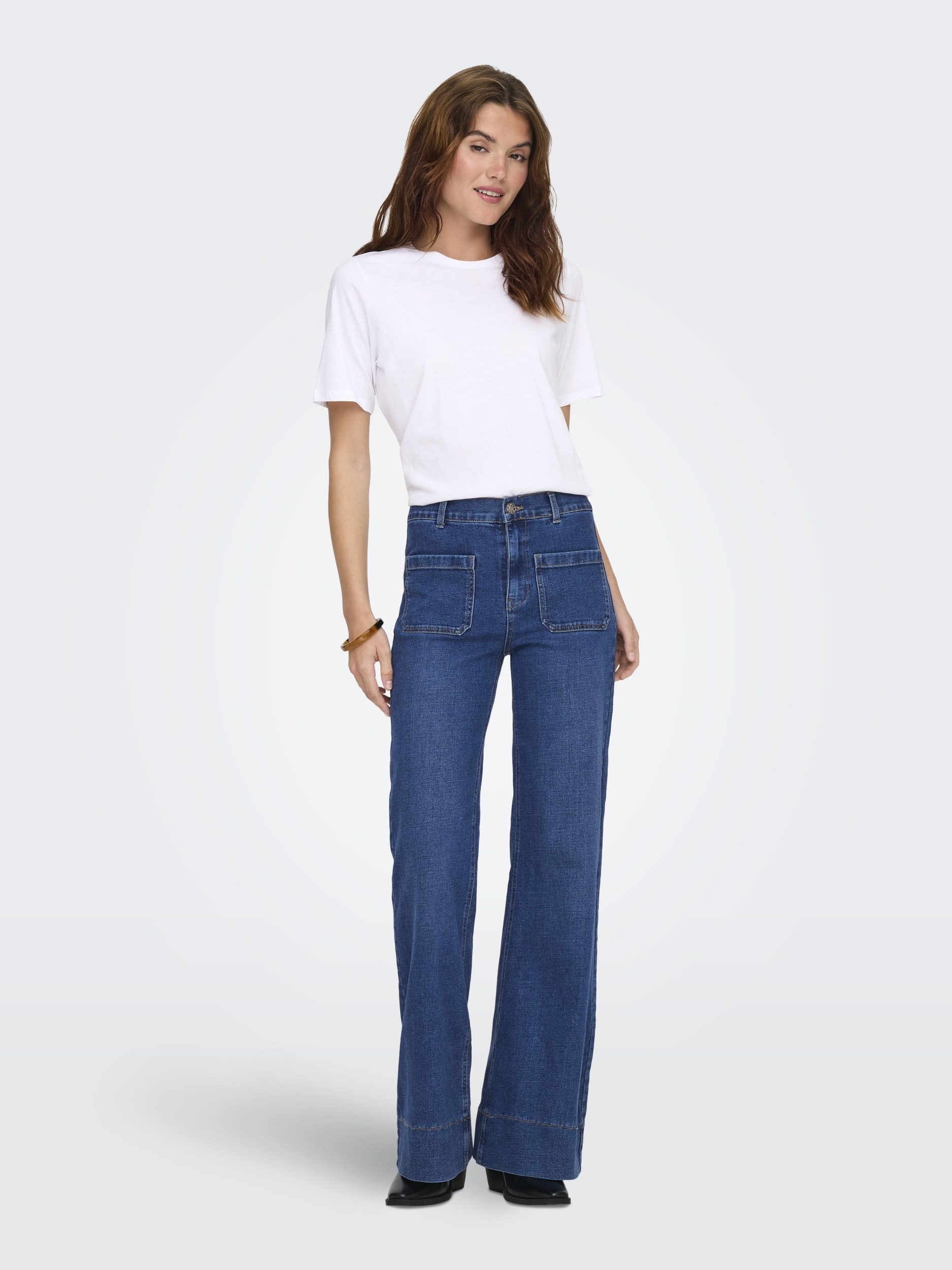 Bequeme Jeans ONLCYPRESS HW POCKET FLARE DNM PIM