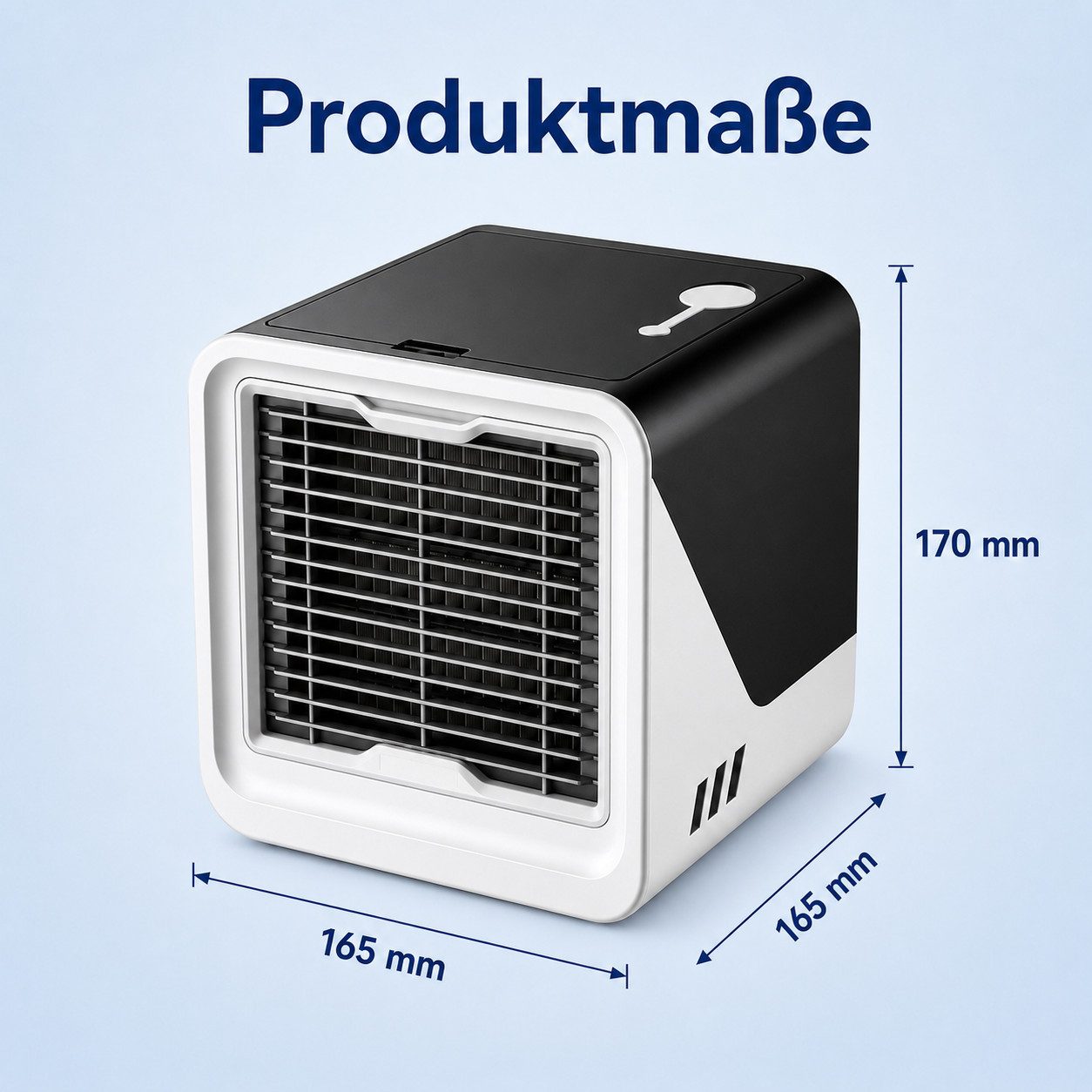 MOPUEA Ventilatorkombigerät Mini Luftkühler USB mit Wasserkühlung, Luftzirkulator 500ML Wassertank, 3 Stufen tragbarer Luftbefeuchter Ventilator für Büro und Schlafzimmer