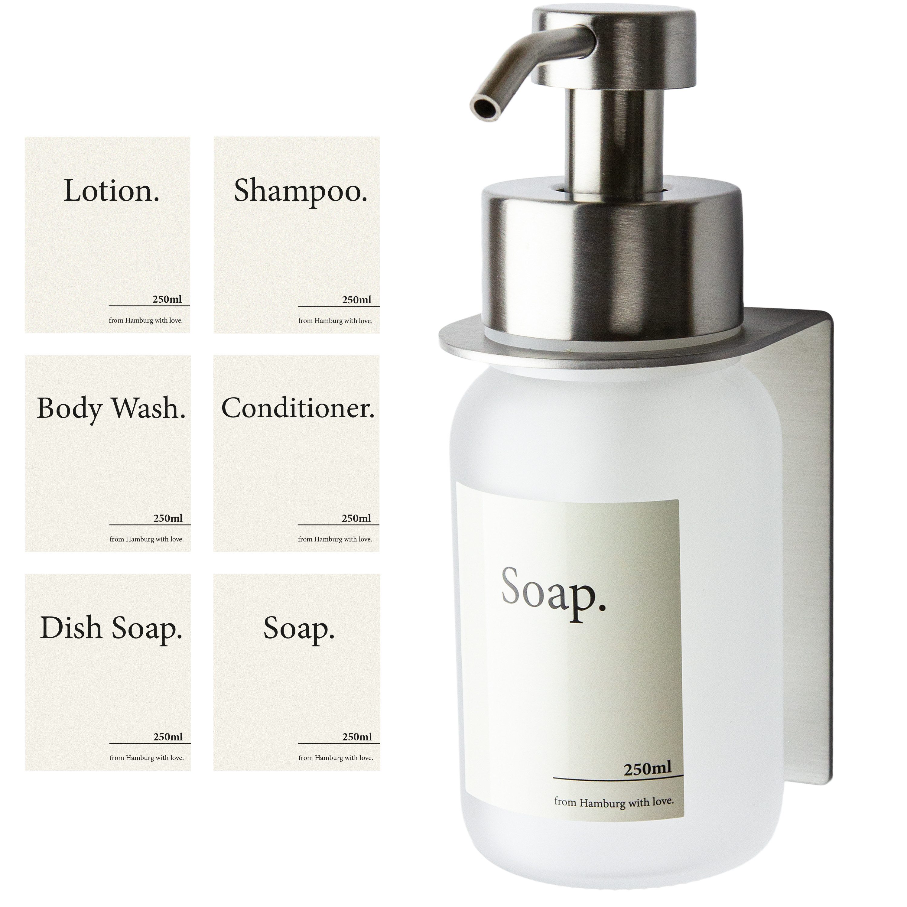 Designfabrik Hamburg Seifenspender Wandmontage ohne Bohren 250 ml, Pumpspen günstig online kaufen