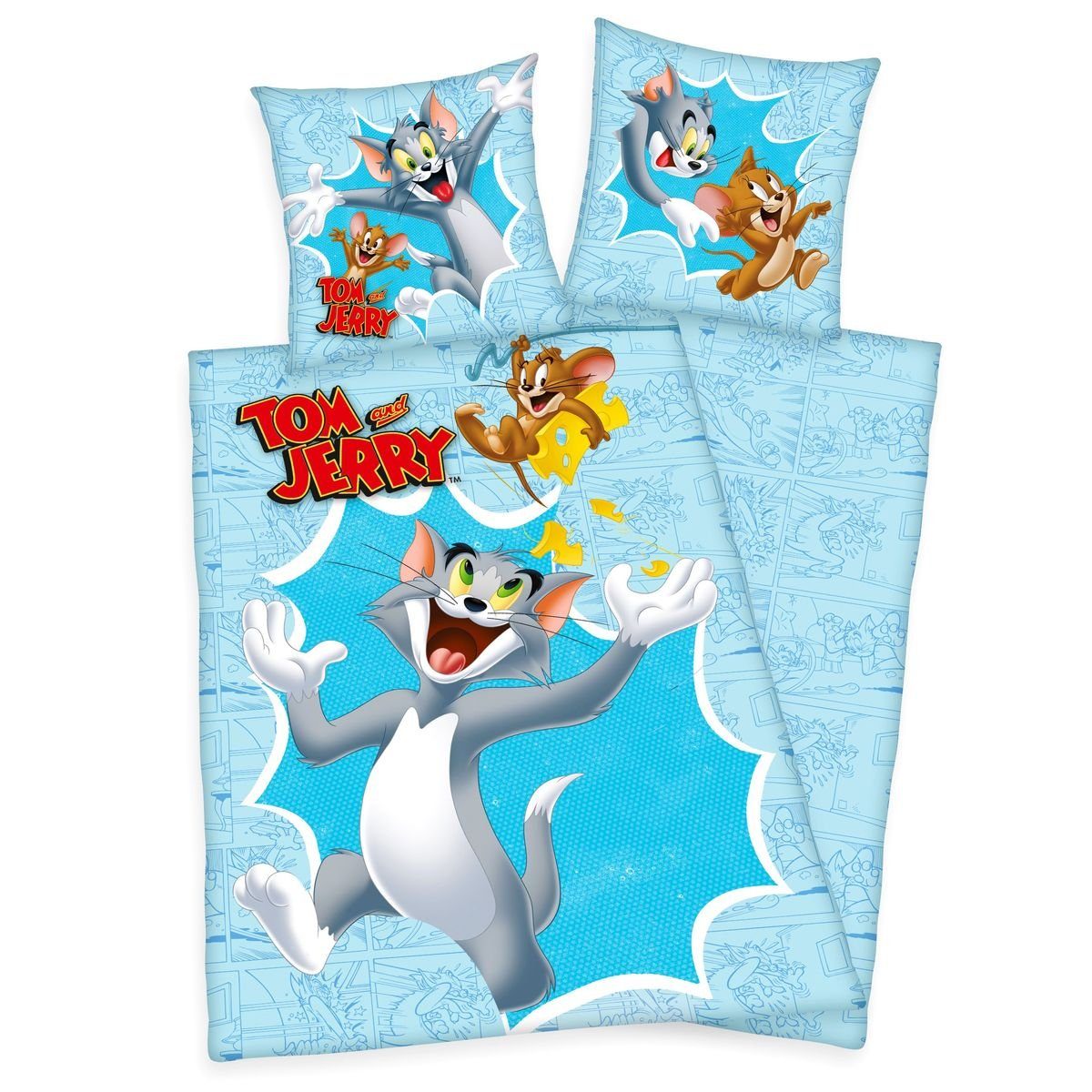 Herding Kinderbettwäsche Tom & Jerry 135x200cm Katz Maus, Renforcé, 2 teili günstig online kaufen