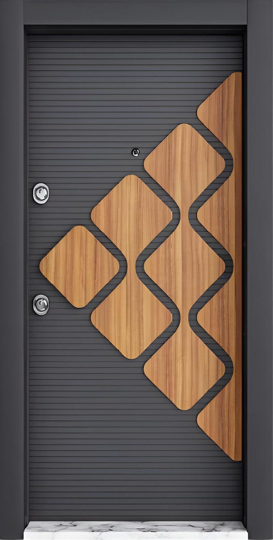 Xlmoebel Zimmertür Grau-Braune Metalltür Designer Hoteltüren Wohnungstüren, Made in Europa