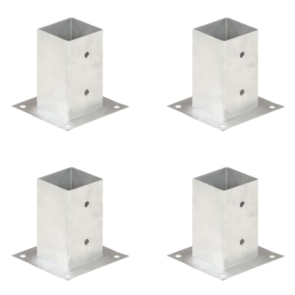vidaXL Zaunpfosten Pfostenanker 4 Stk. Verzinktes Metall 81 mm, (4-St)