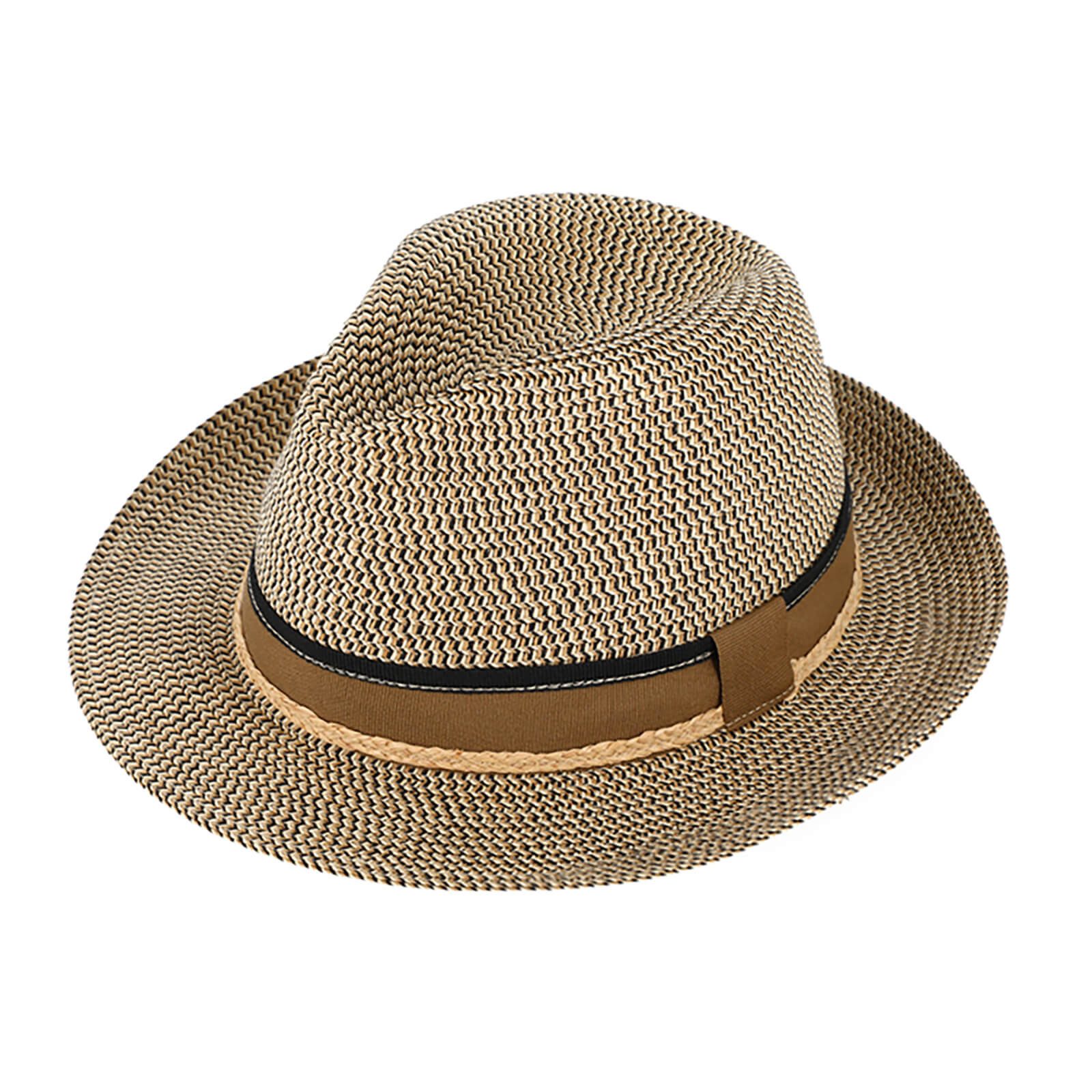 Sonnenhut Papierhut Fedora melange mit dreifarbigem