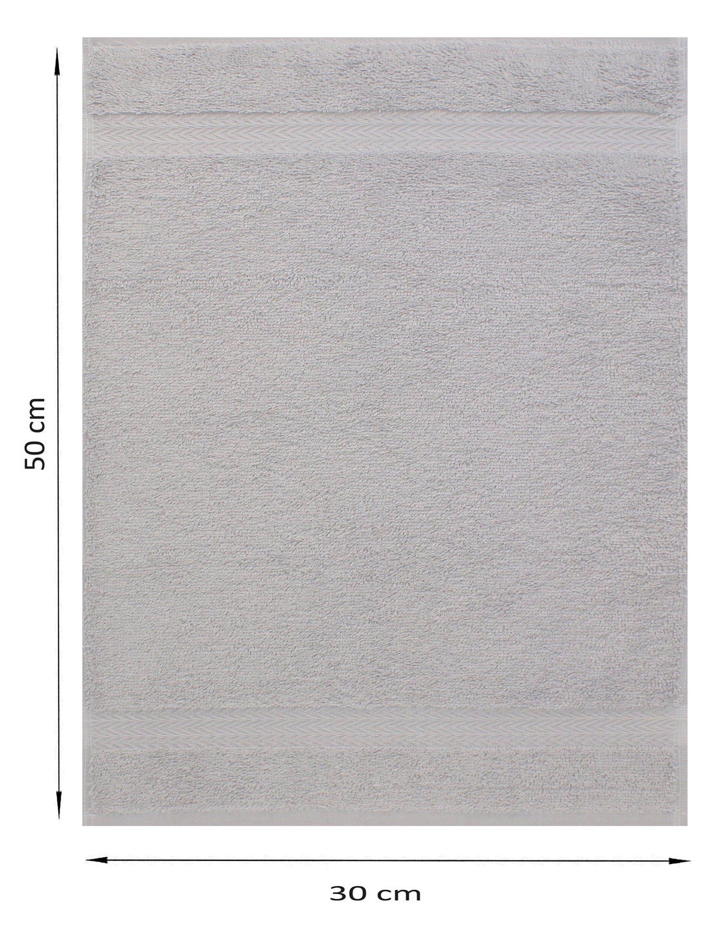 Farbe Baumwolle 100% Stück silbergrau, Betz und Gästetuch-Set 100% Baumwolle weiß 30x50 Premium Gästehandtücher 10 Gästehandtücher cm