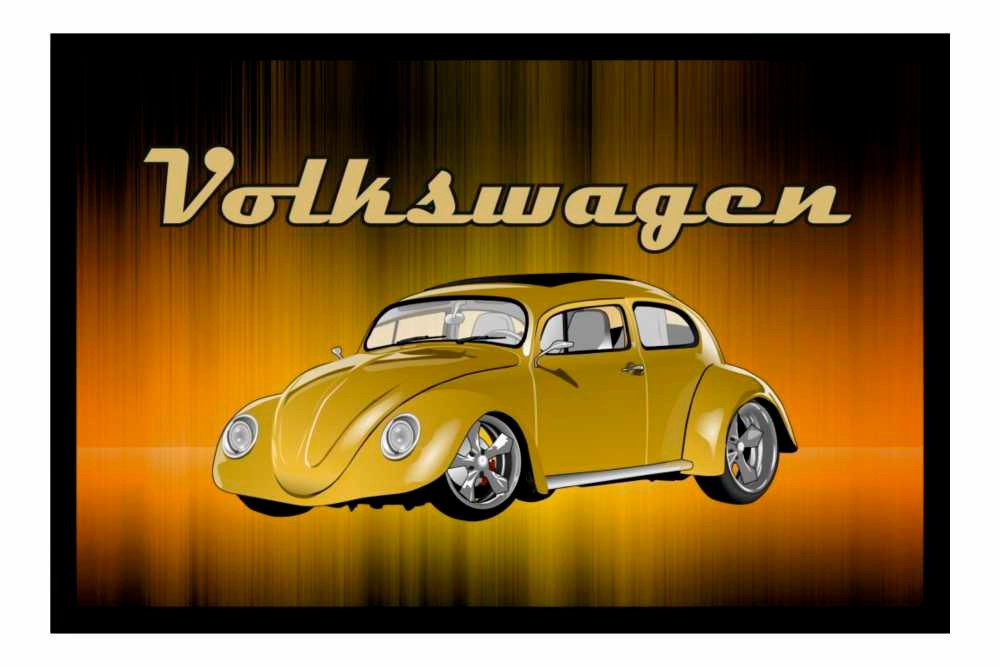 Ladreas Fußmatte Schmutzfangmatte Volkswagen alt gold rutschfest F1034, 60x40