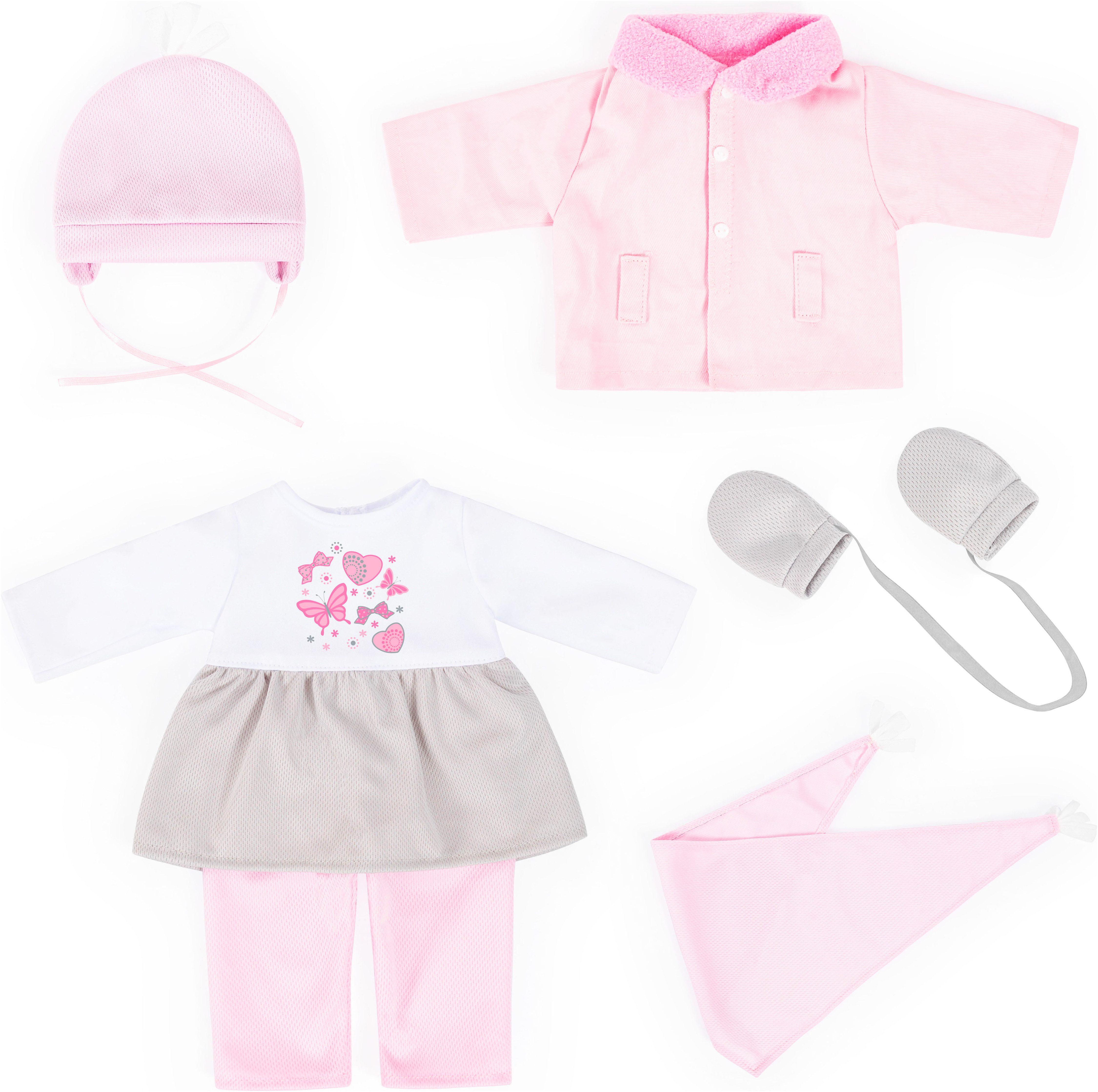 Bayer Puppenkleidung Kleid/Hose rosa (Set, 6-tlg) günstig online kaufen
