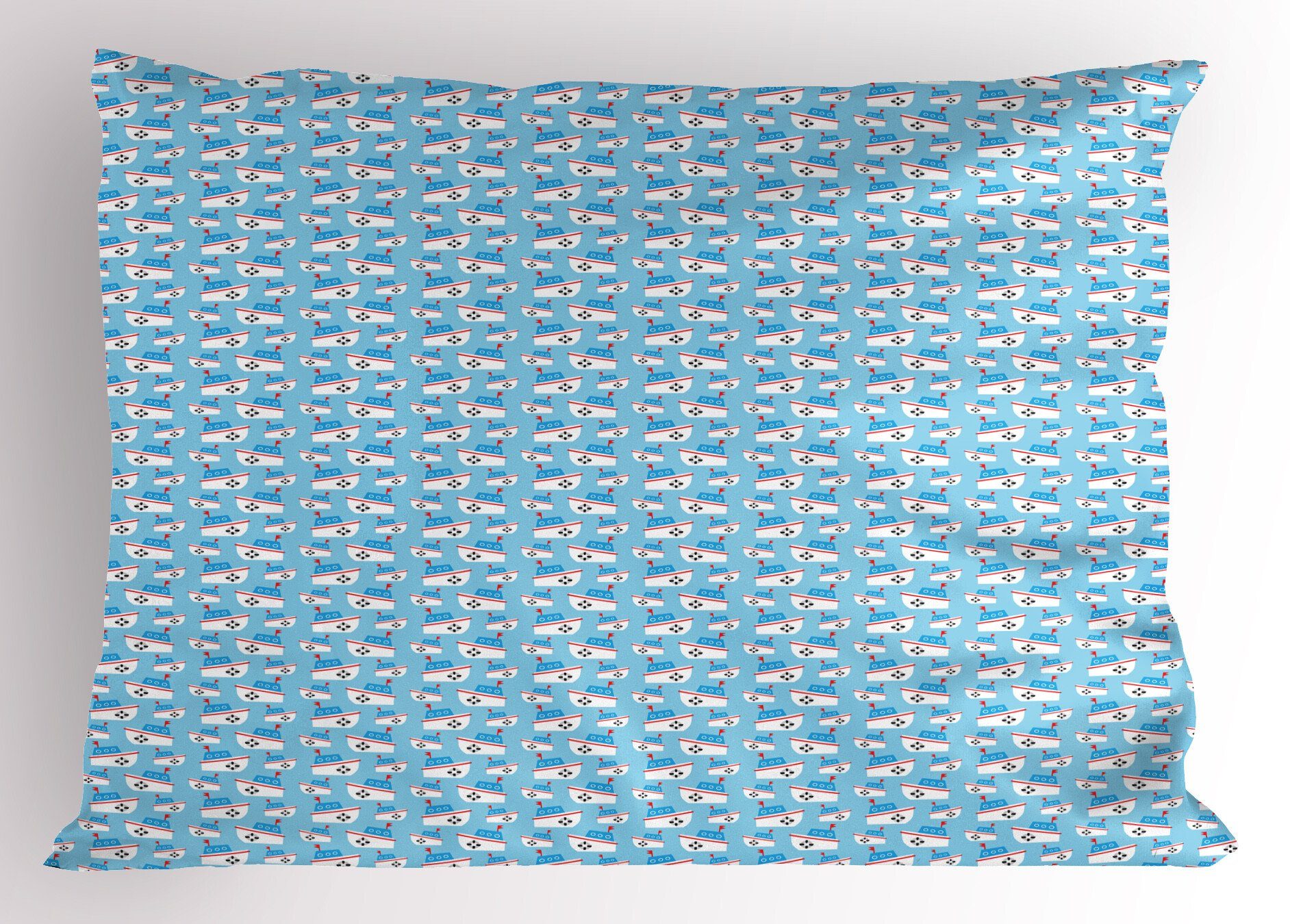 Boat Size Dekorativer Wasser Kissenbezüge Drawn (1 Abakuhaus Stück), Gedruckter Funky blau Kopfkissenbezug, Standard Hand