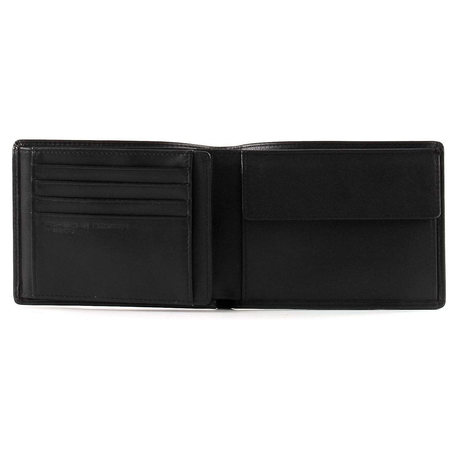 PORSCHE Design Geldbörse H10 Herren Portemonnaie mit Karten & Münzfach, Carbon & Silber-Emblem, inkl. Geschenkbox