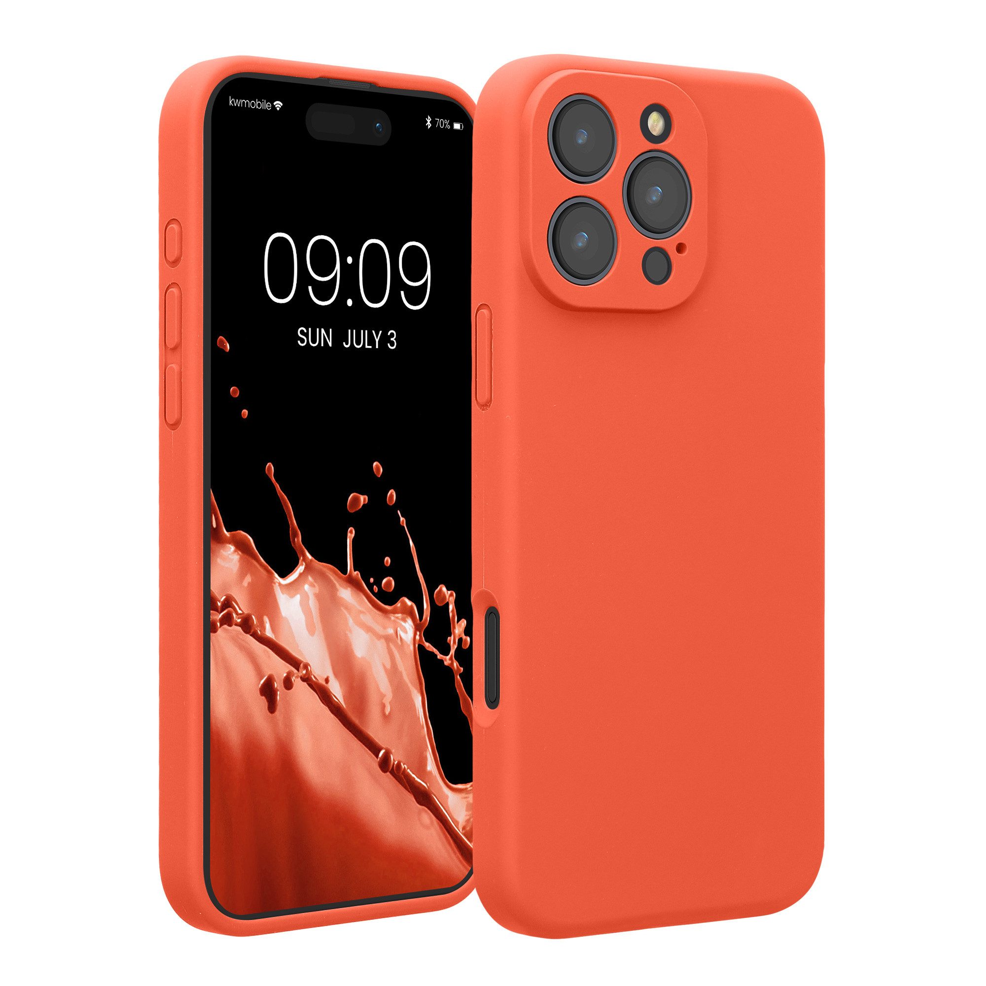 kwmobile Smartphone-Hülle Handyhülle für Apple iPhone 16 Pro Max Hülle, gummierte Handy Silikon Case - Schutzhülle Cover