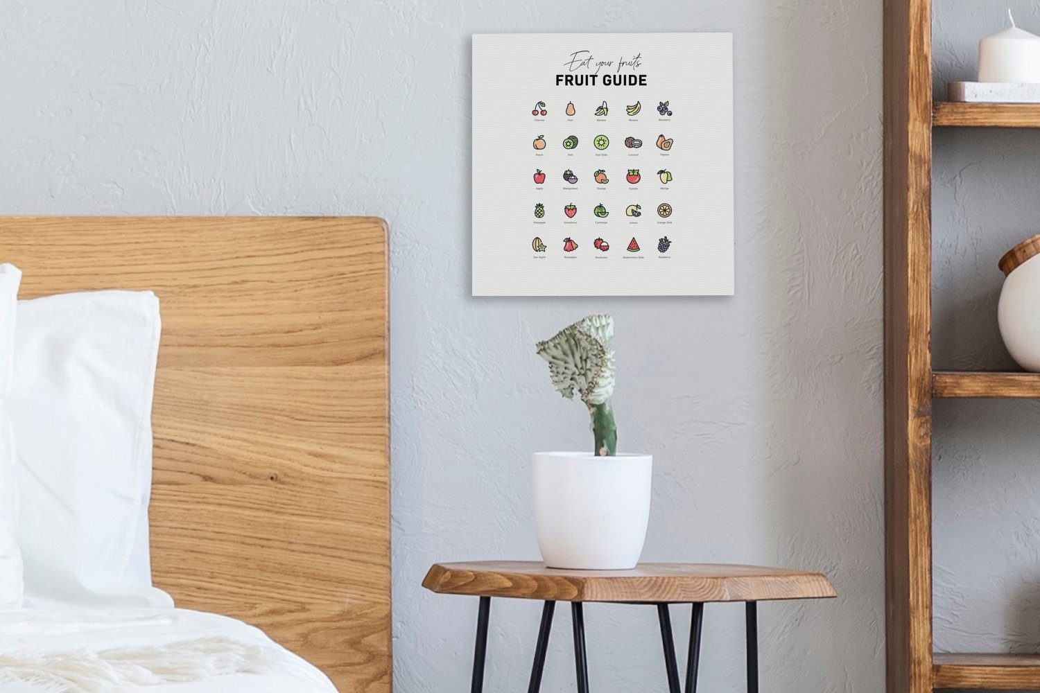 OneMillionCanvasses® Leinwandbild Küche - Obst Bilder St), für Schlafzimmer Wohnzimmer Lebensmittel, (1 Leinwand 