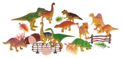 Spetebo Spielfigur Dinosaurier Spielfiguren Set, (Set, 22-tlg., mit 11 Figuren und 11 Zubehör-Teilen), Kinder Spielzeug Dino Figuren