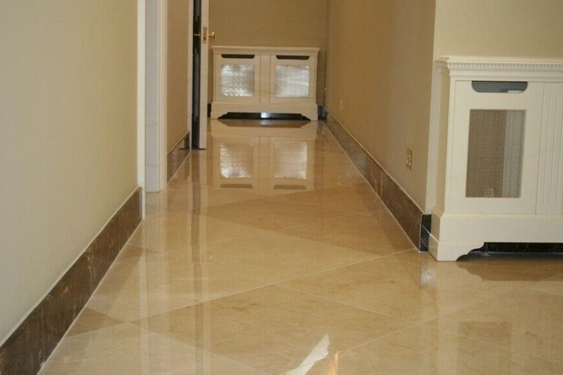 Xlmoebel Bodenfliese Luxuriöser Marmor-Natursteinboden in Crema für elegante Akzente, Marmor, Crema Marfil, Marmor Crema Marfil 5 m², Hergestellt in Europa