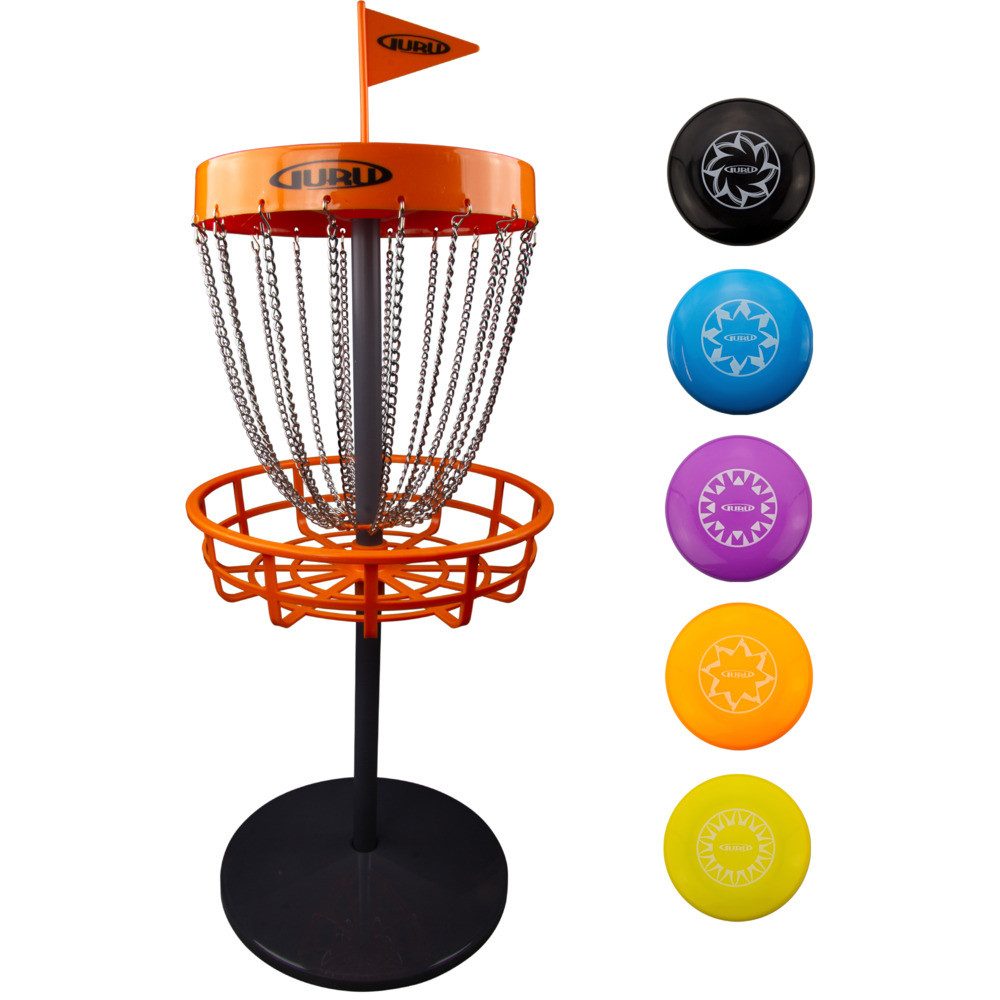 Wurfscheibe Wurfscheiben-Set Disc Golf Mini Basket inklusive 5 Scheiben